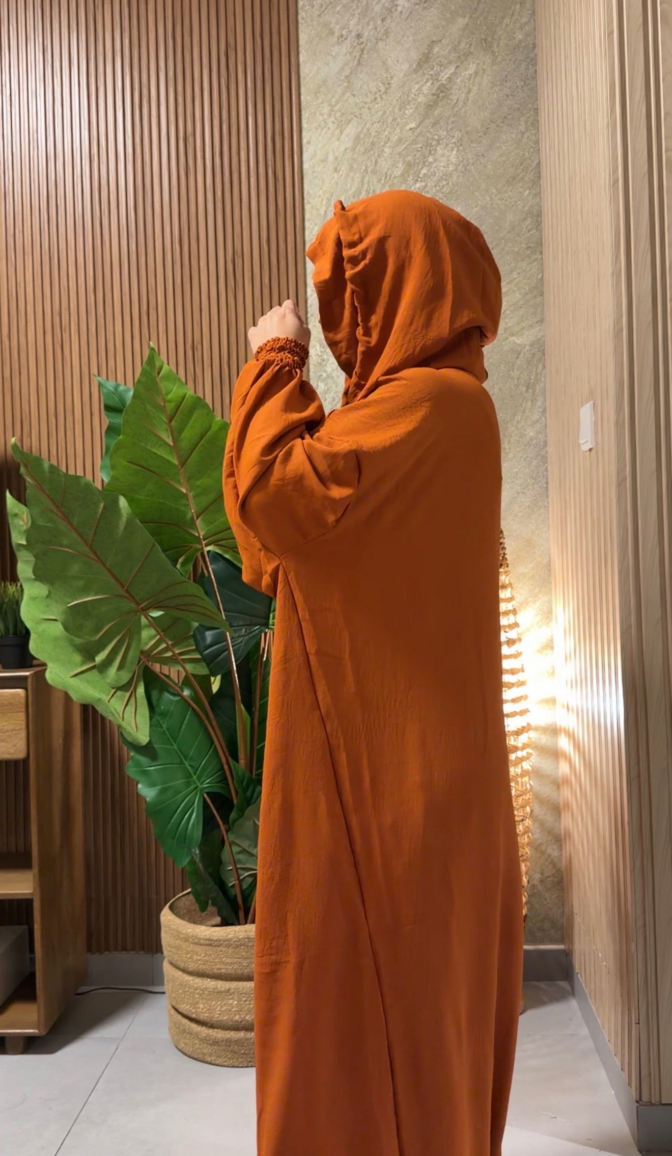 Orange burqa with no dots