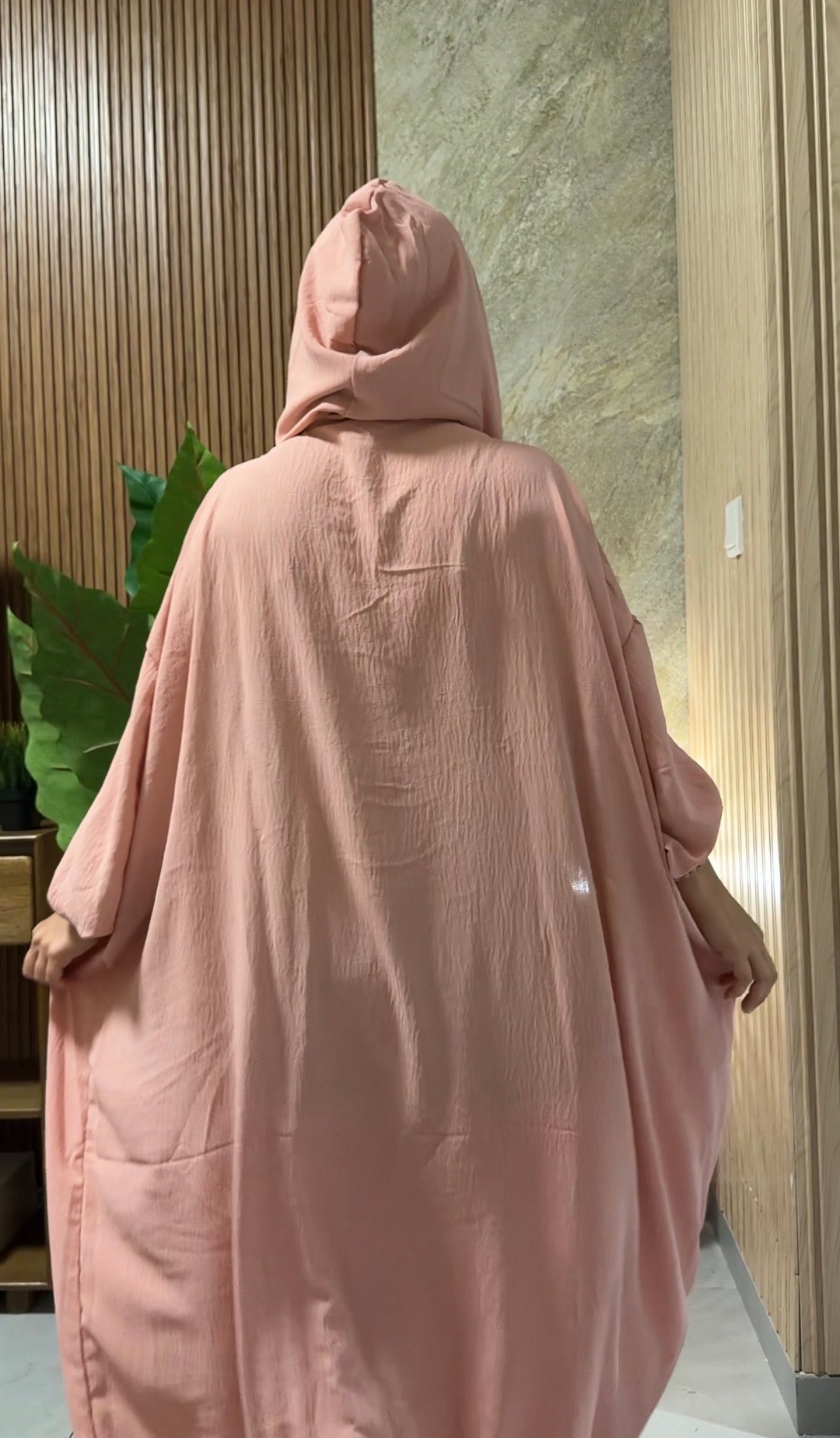 Light pink burqa with no dots