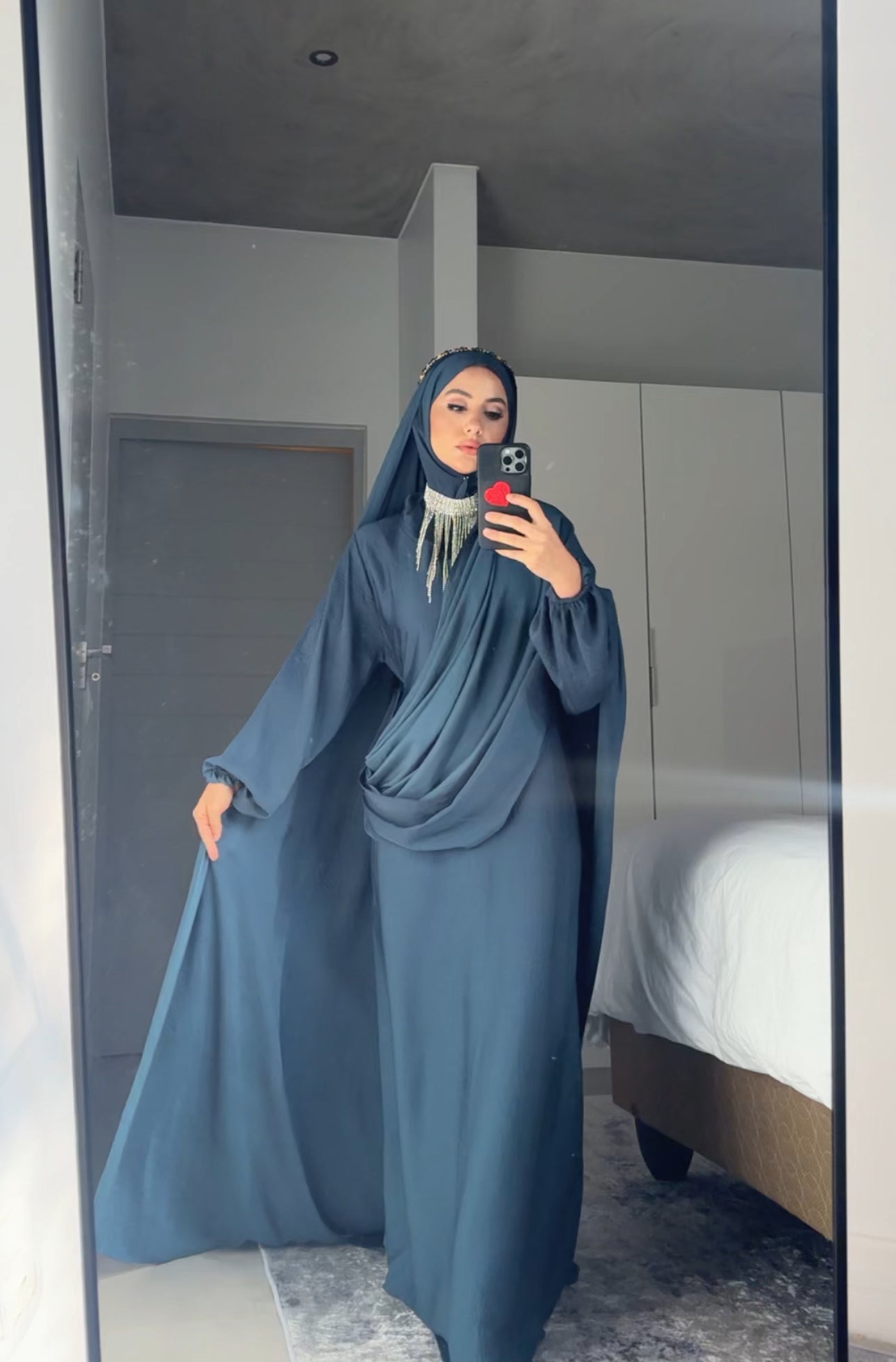Prussian Blue Long Scarf Abayah