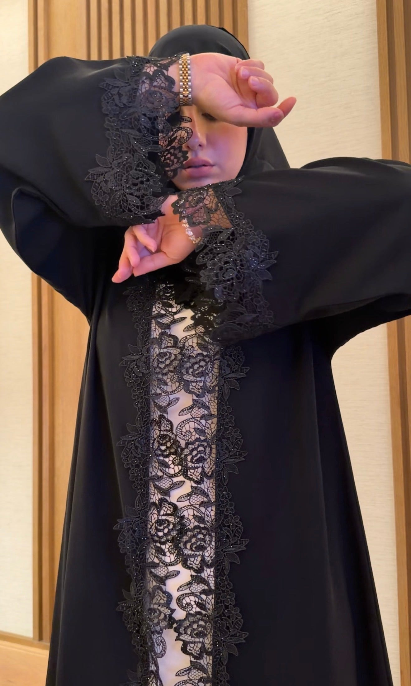Black lace abayah