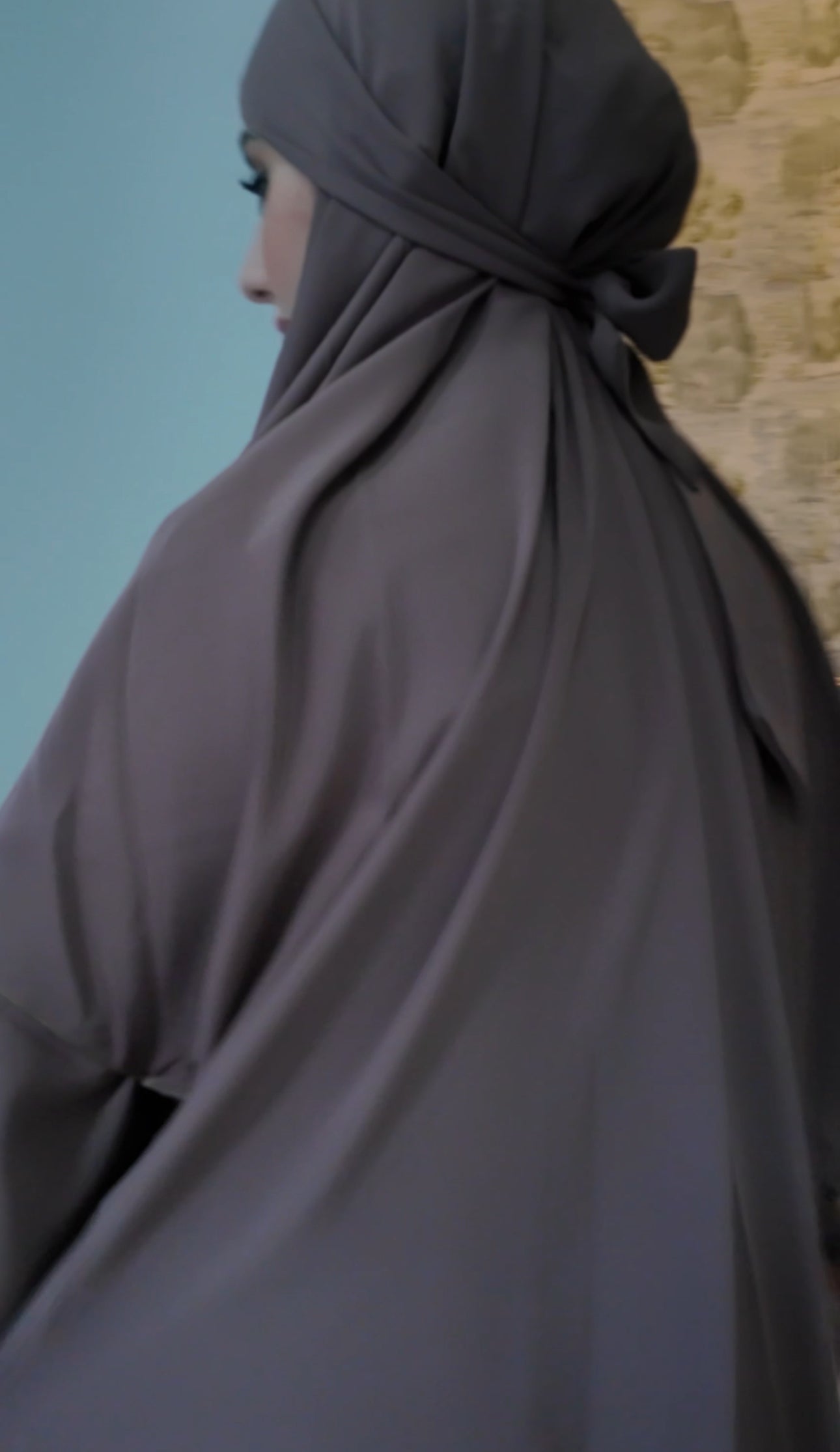 Light Brown Nada fabric Jilbab with long sleeve inner
