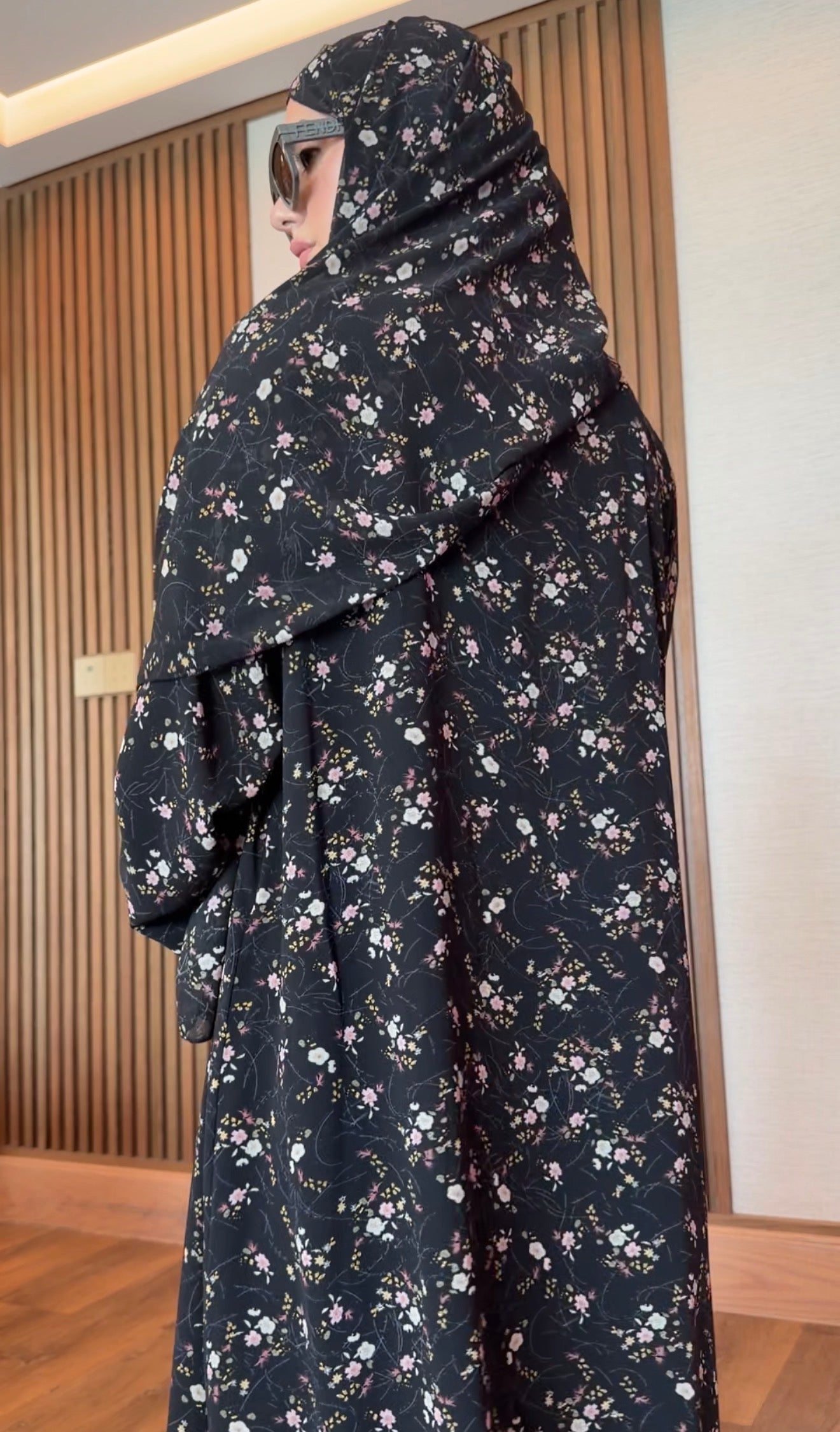 Black printed abayah