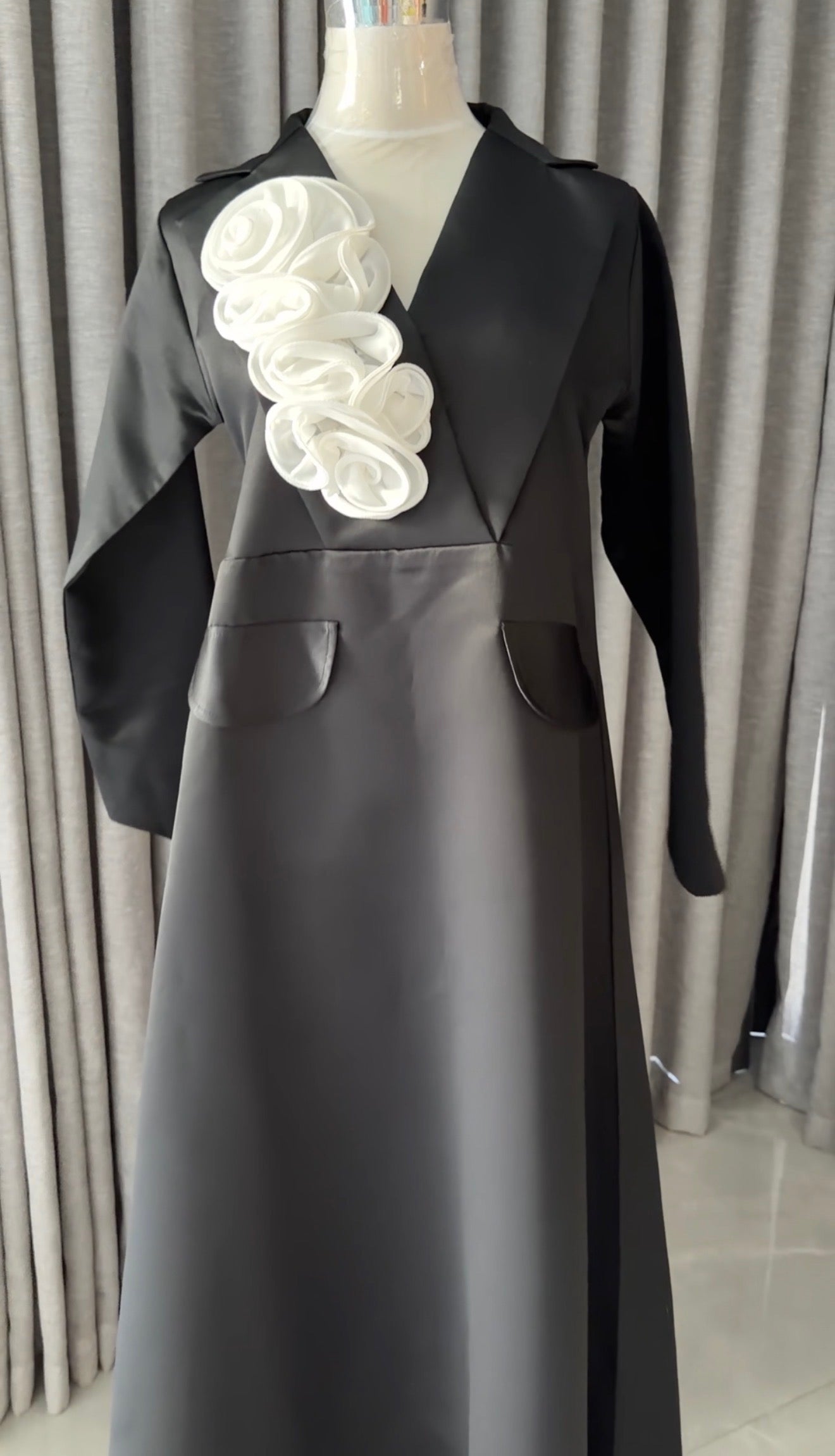 White floral Abayah dress