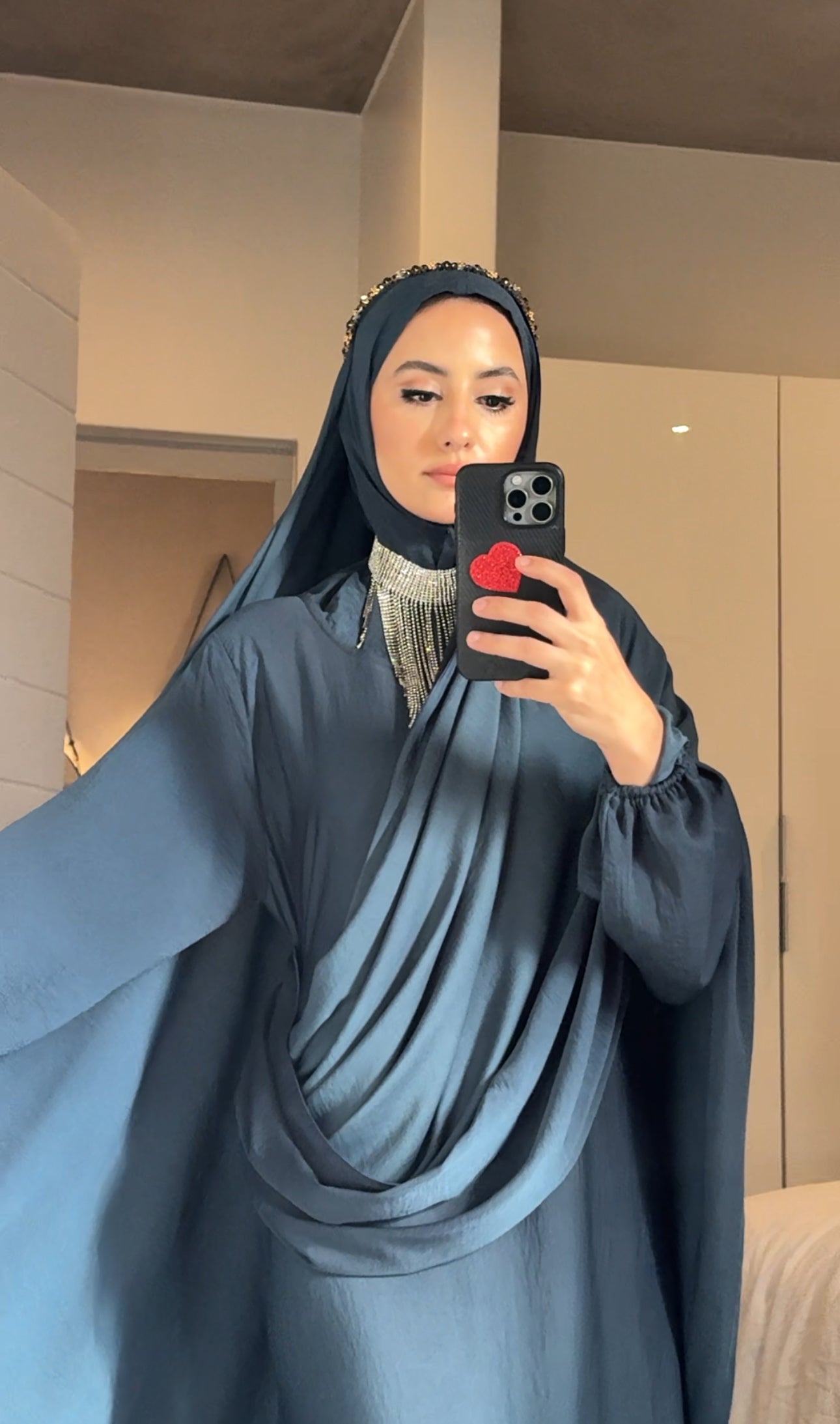 Prussian Blue Long Scarf Abayah