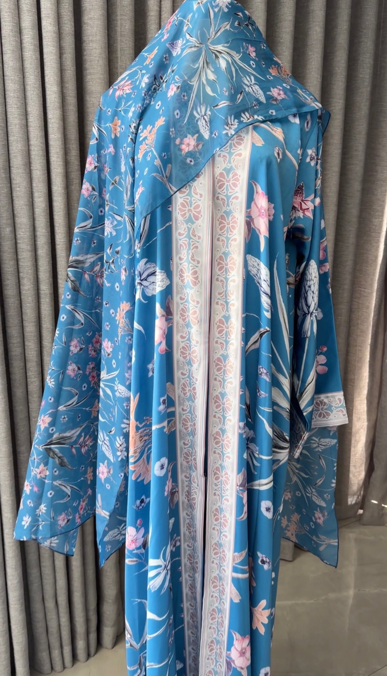 Blue Floral Abayah