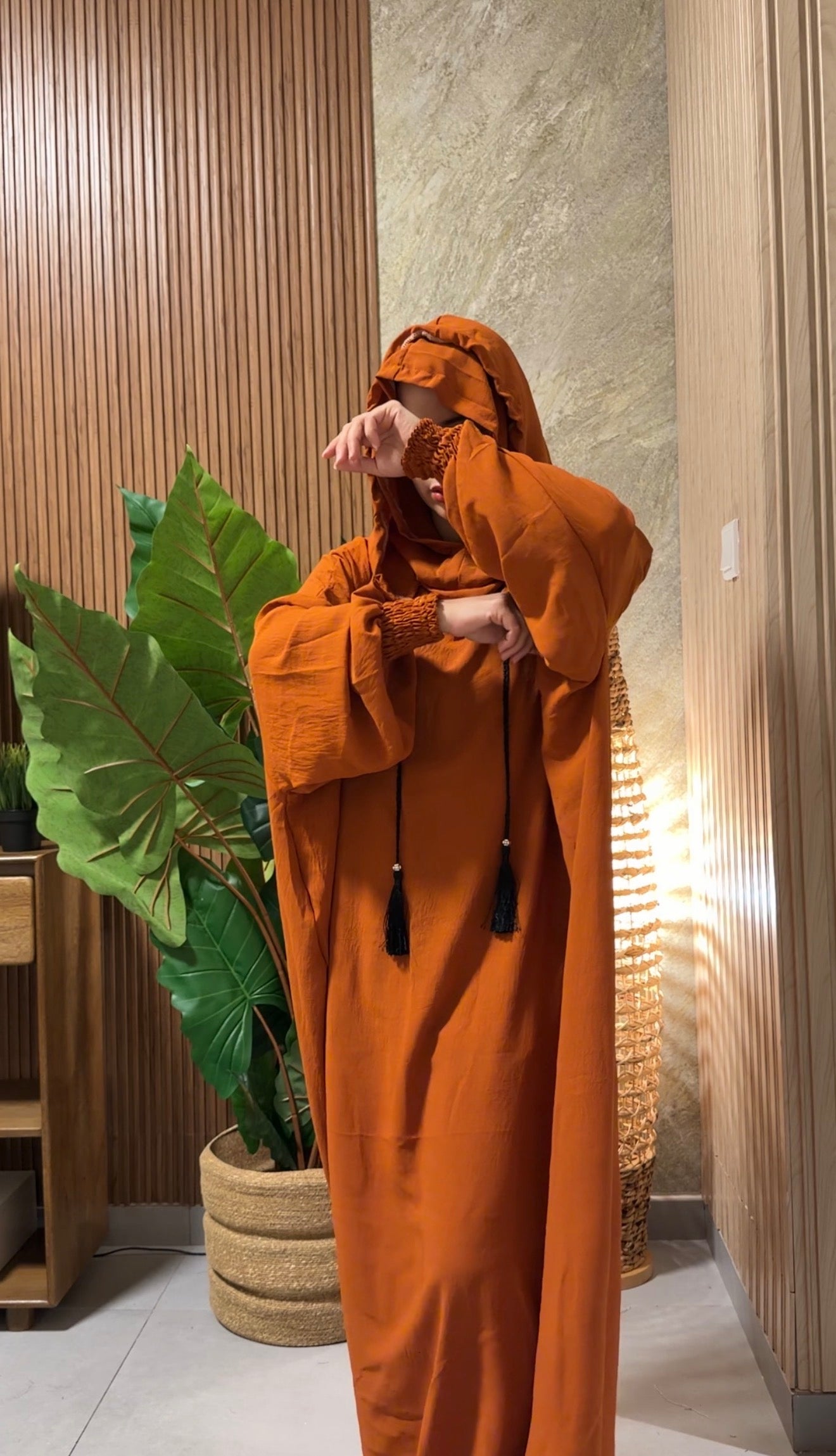 Orange burqa with no dots
