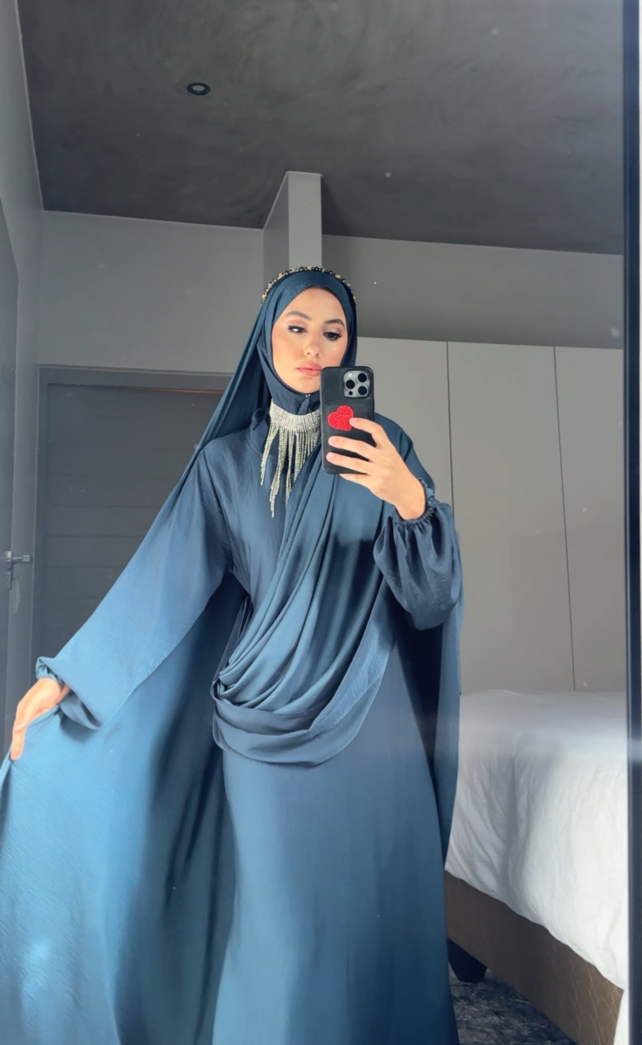 Prussian Blue Long Scarf Abayah