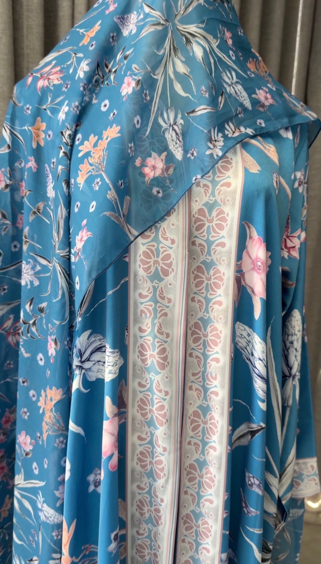 Blue Floral Abayah