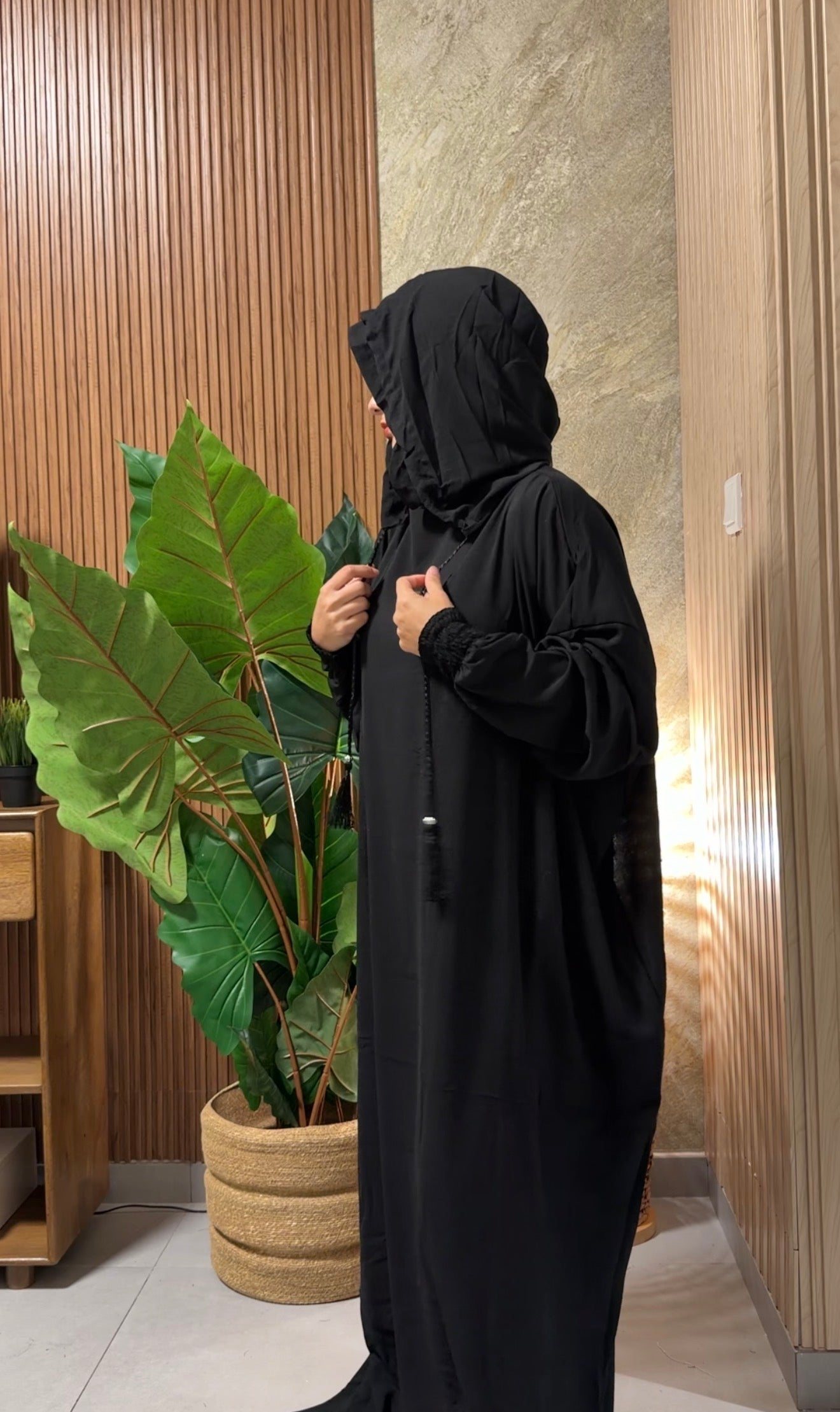 Black burqa with no dots