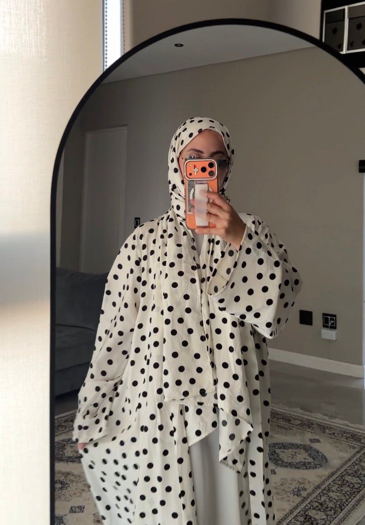 Polka dot abayah
