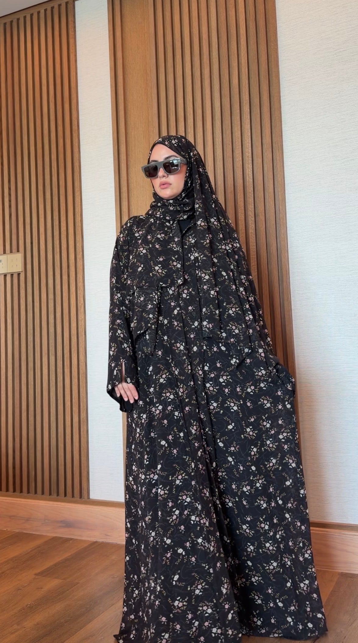 Black printed abayah
