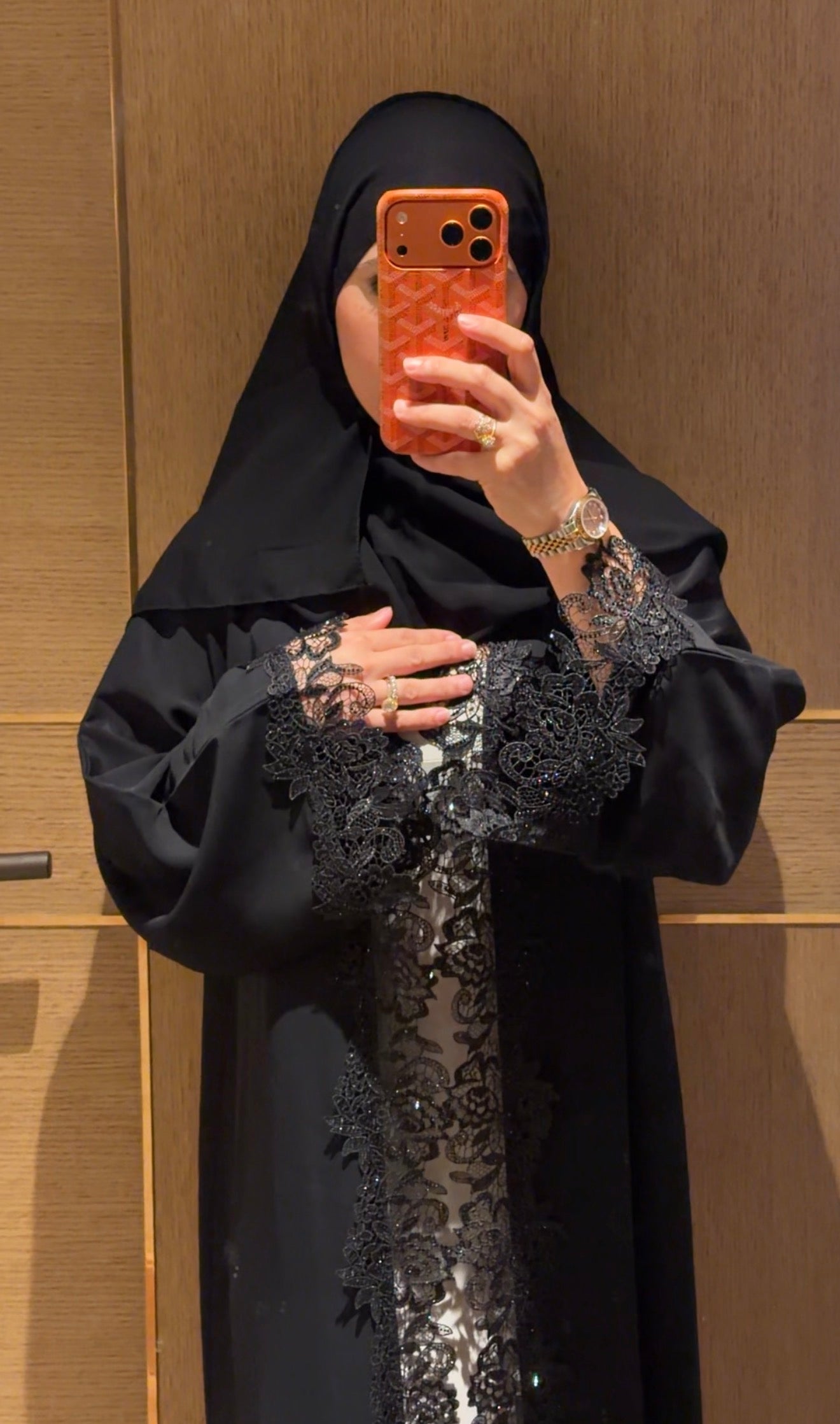 Black lace abayah