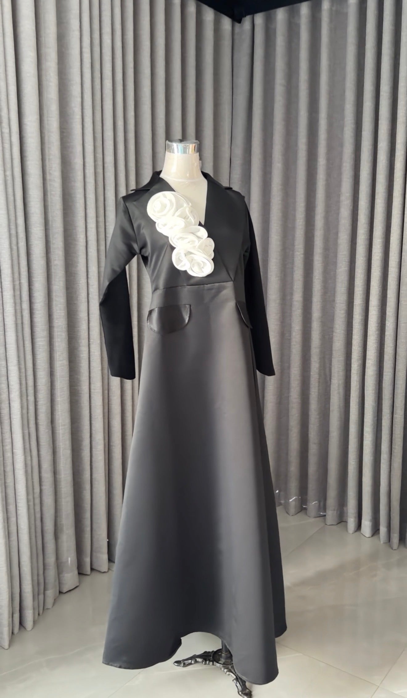 White floral Abayah dress
