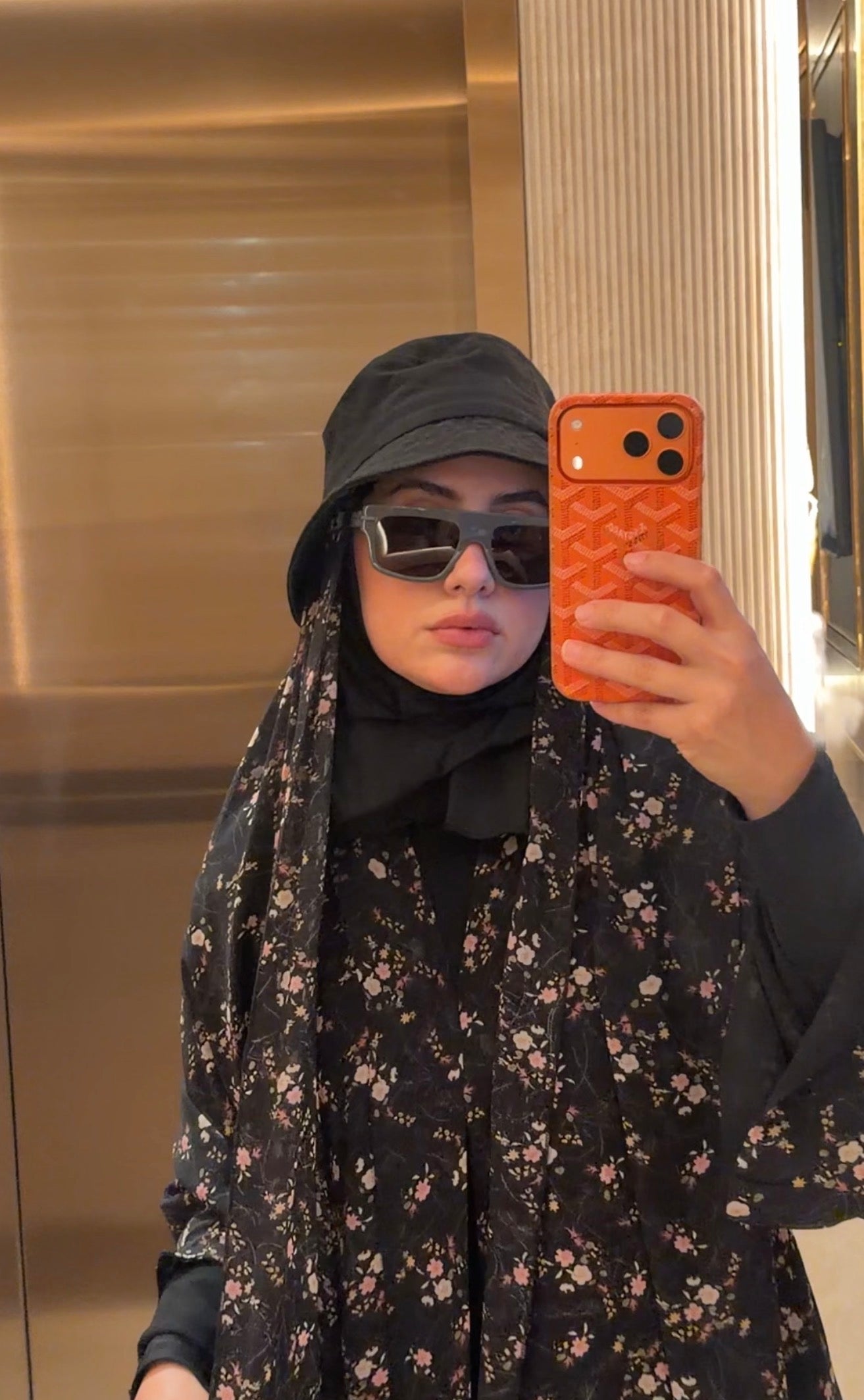Black printed abayah