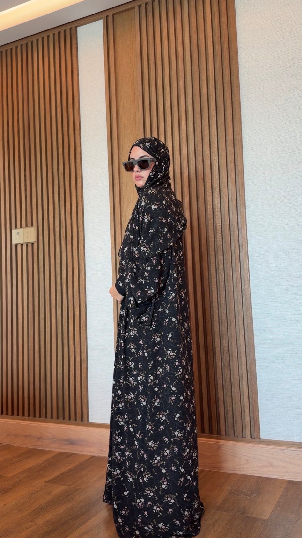 Black printed abayah