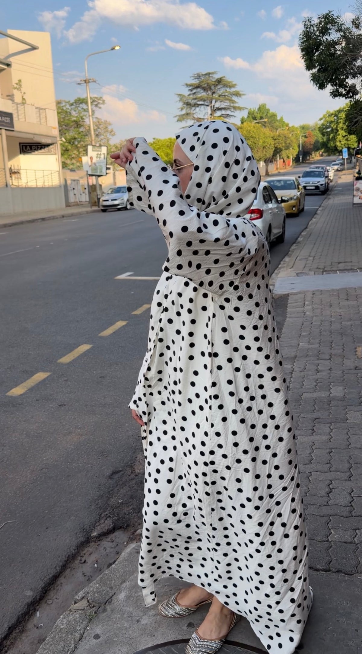 Polka dot abayah