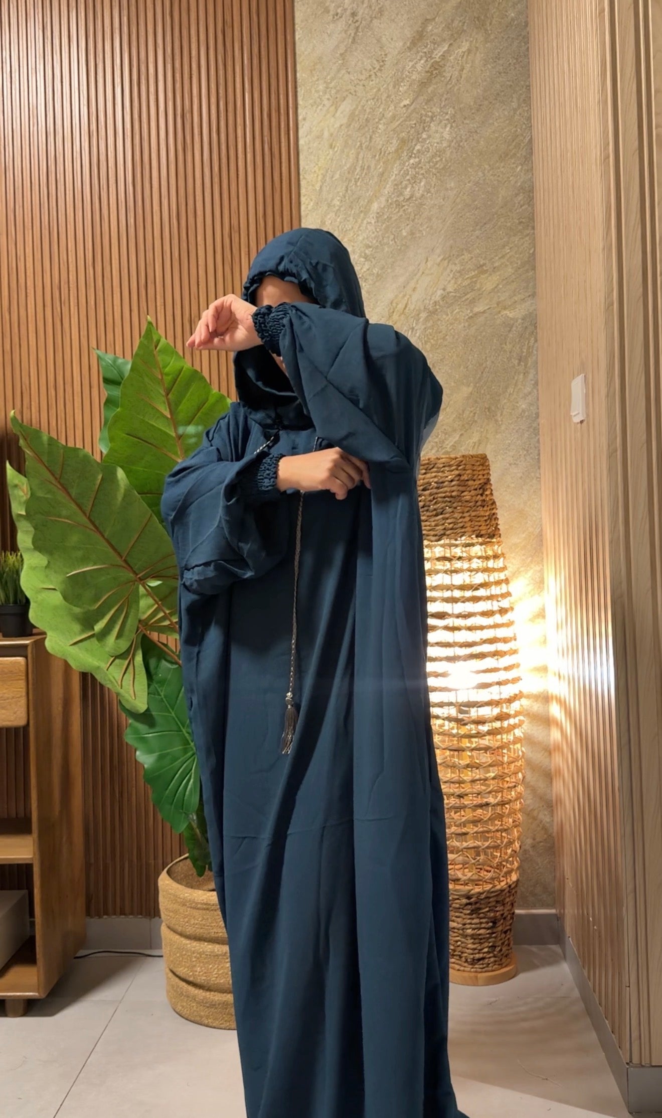 Teal burqa with no dots
