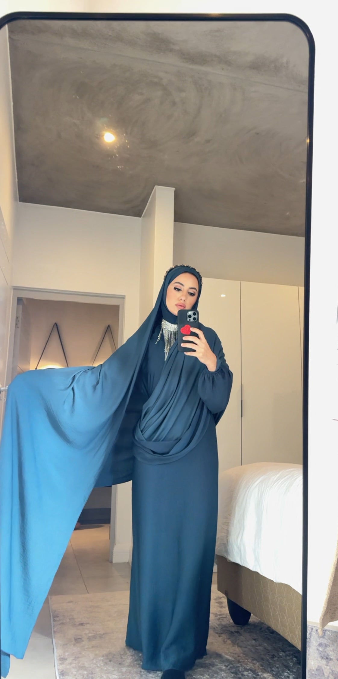 Prussian Blue Long Scarf Abayah