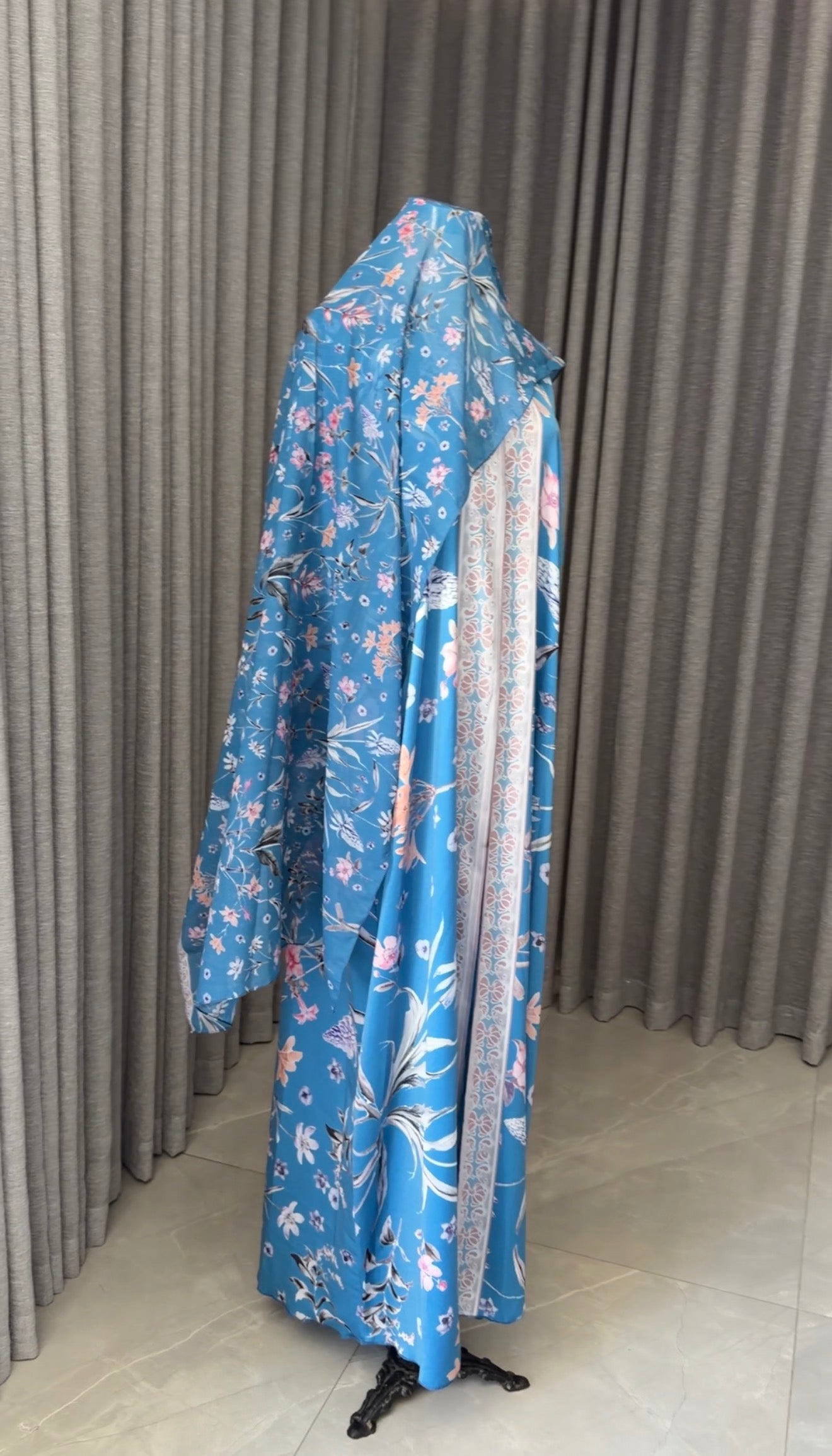 Blue Floral Abayah