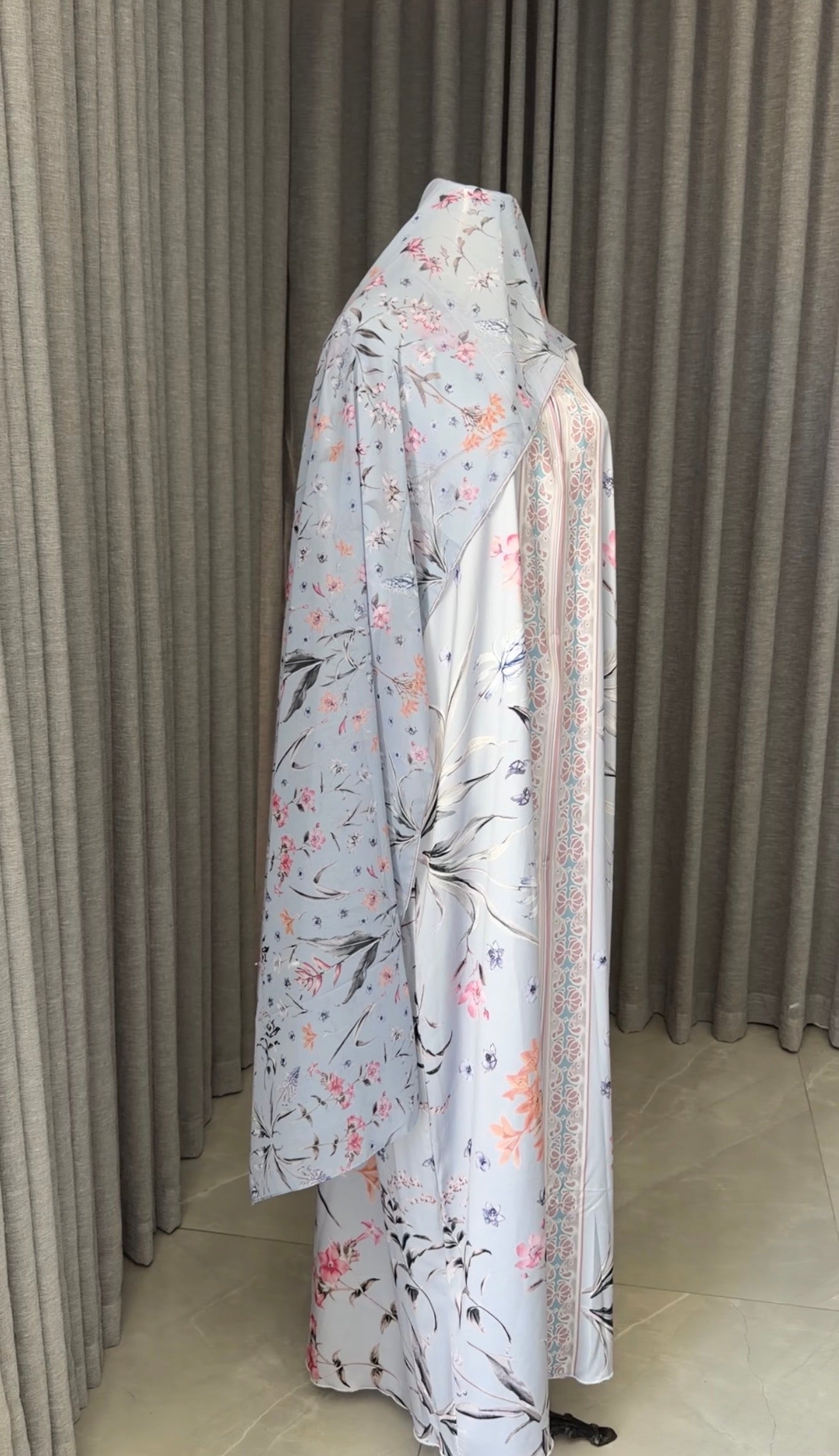 Baby Blue Floral Abayah