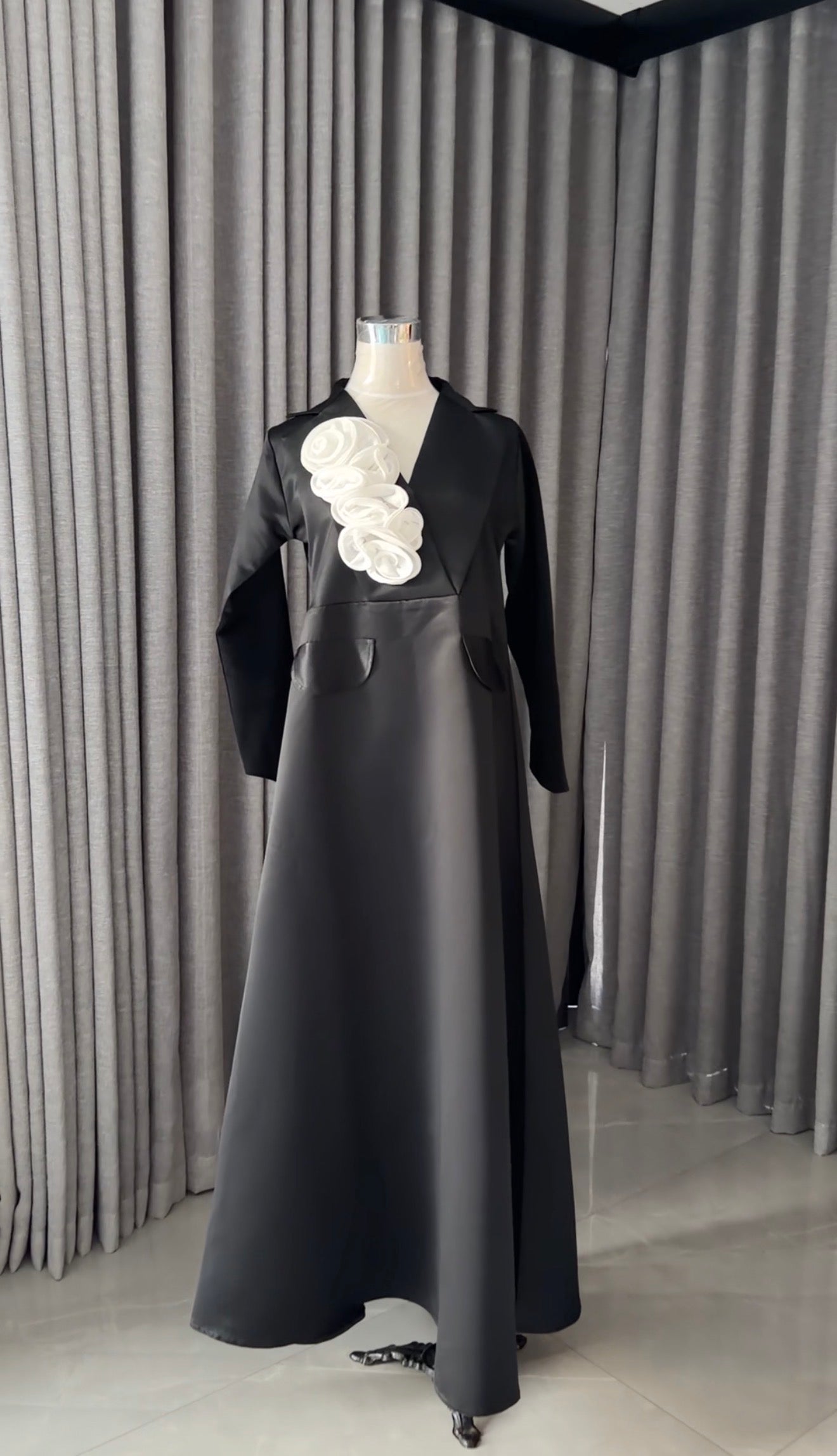 White floral Abayah dress