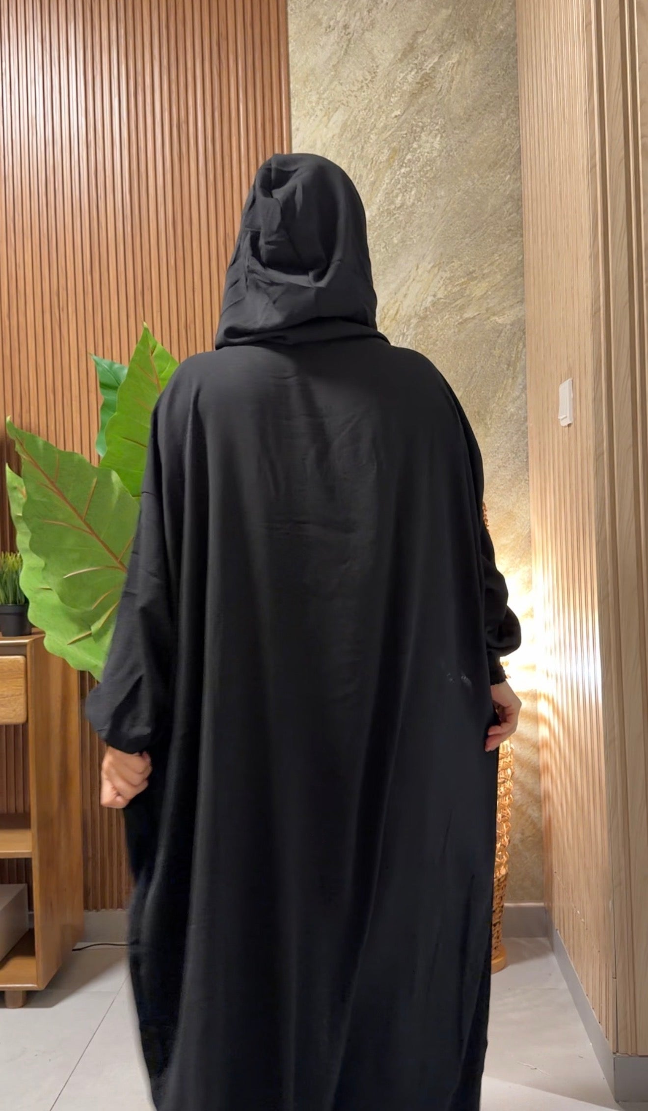 Black burqa with no dots