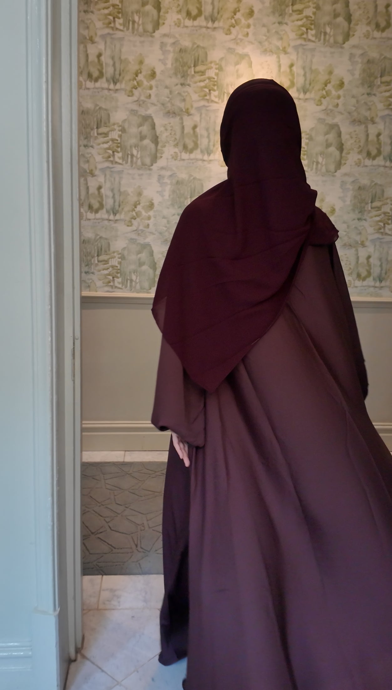 Chestnut Brown flow Abayah with attached hijab
