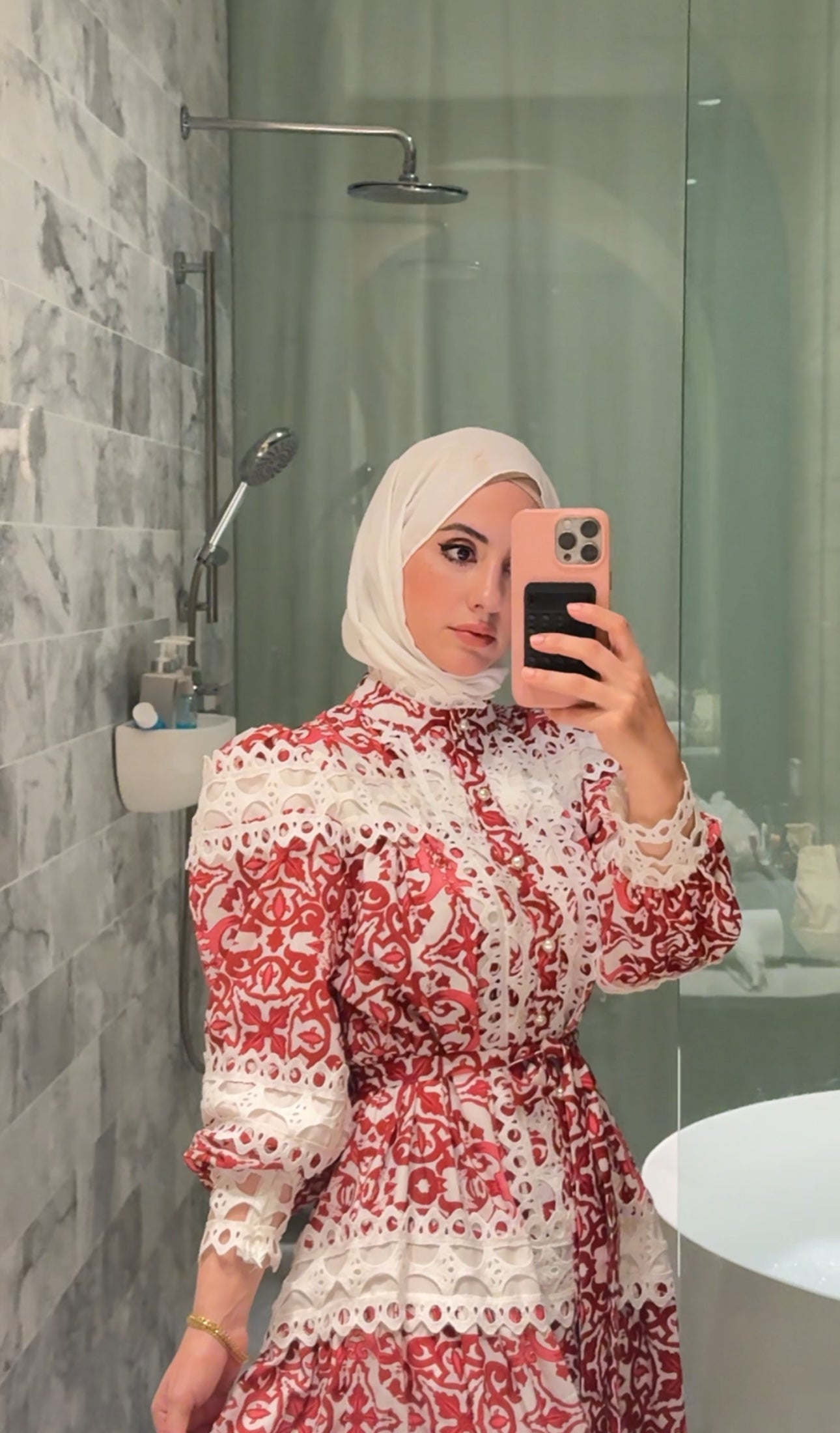 Red lace dress