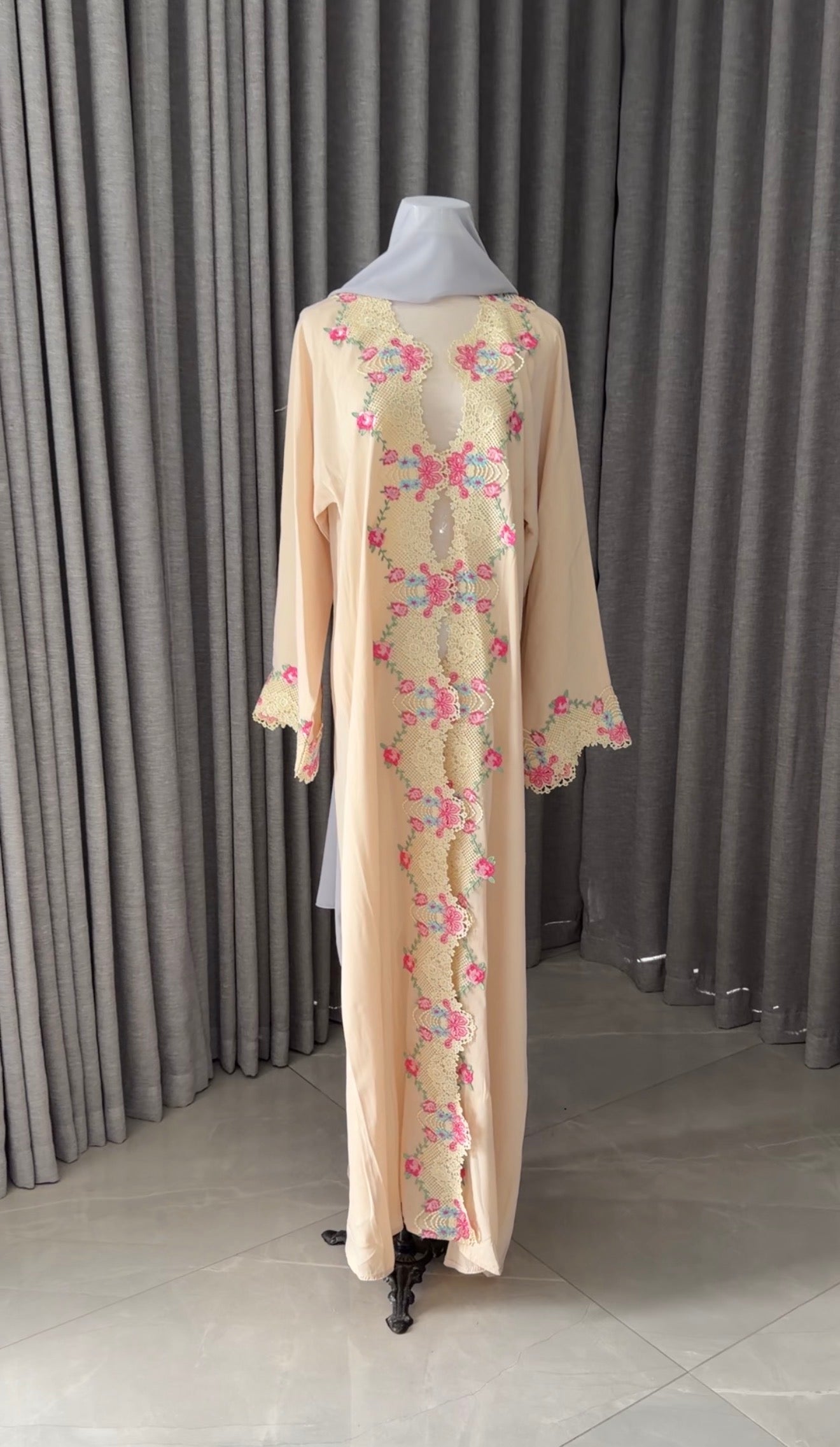 Beige Lace Abayah