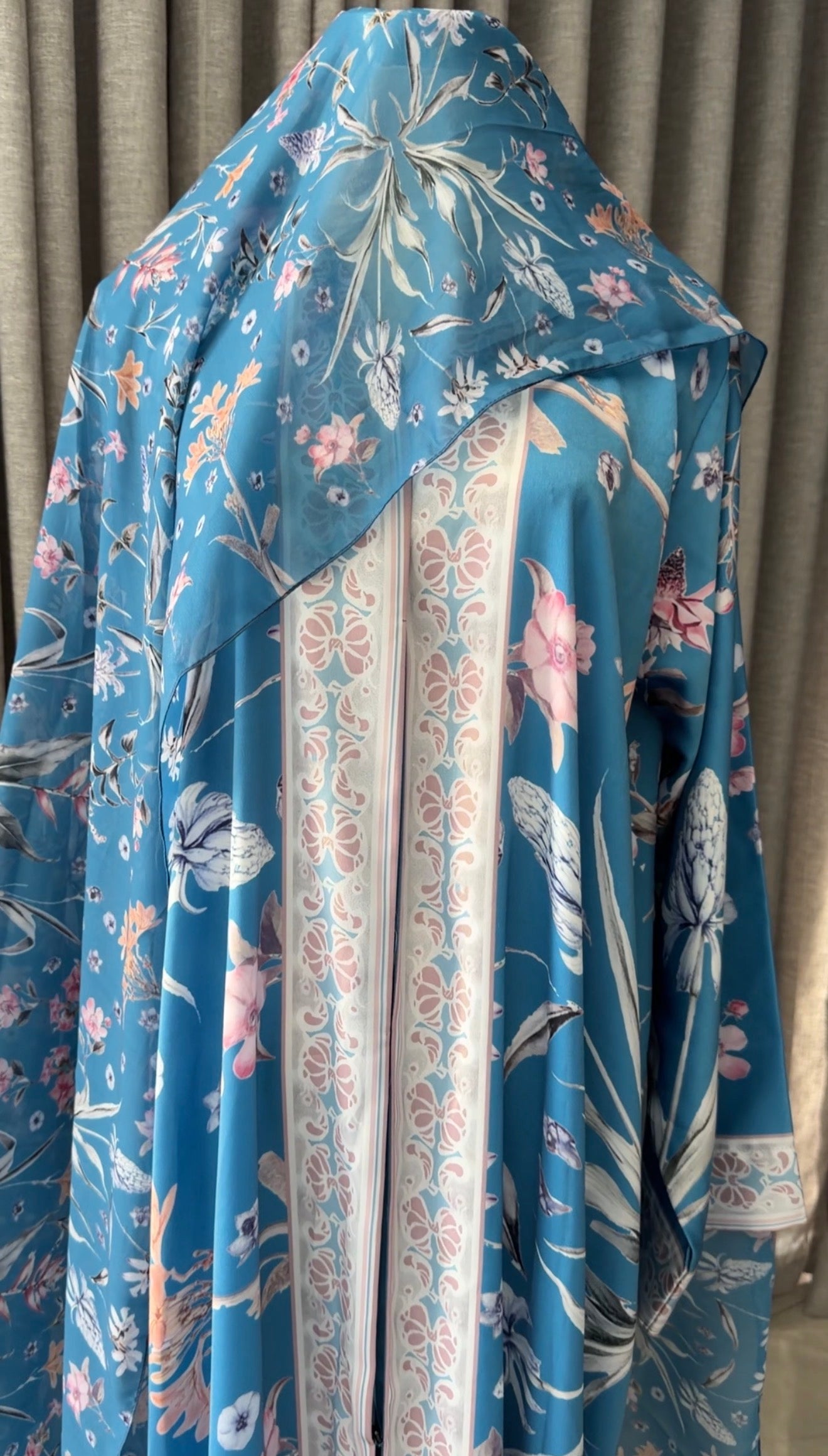 Blue Floral Abayah
