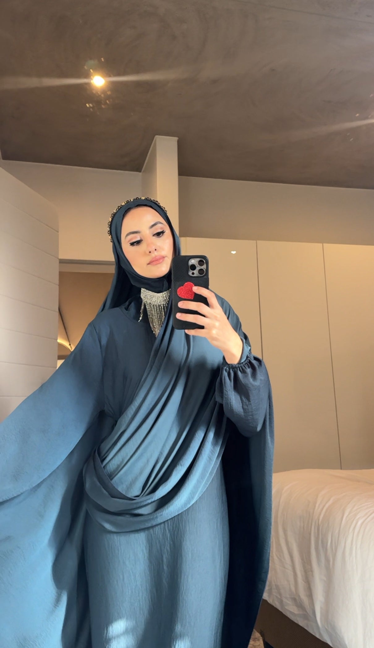 Prussian Blue Long Scarf Abayah