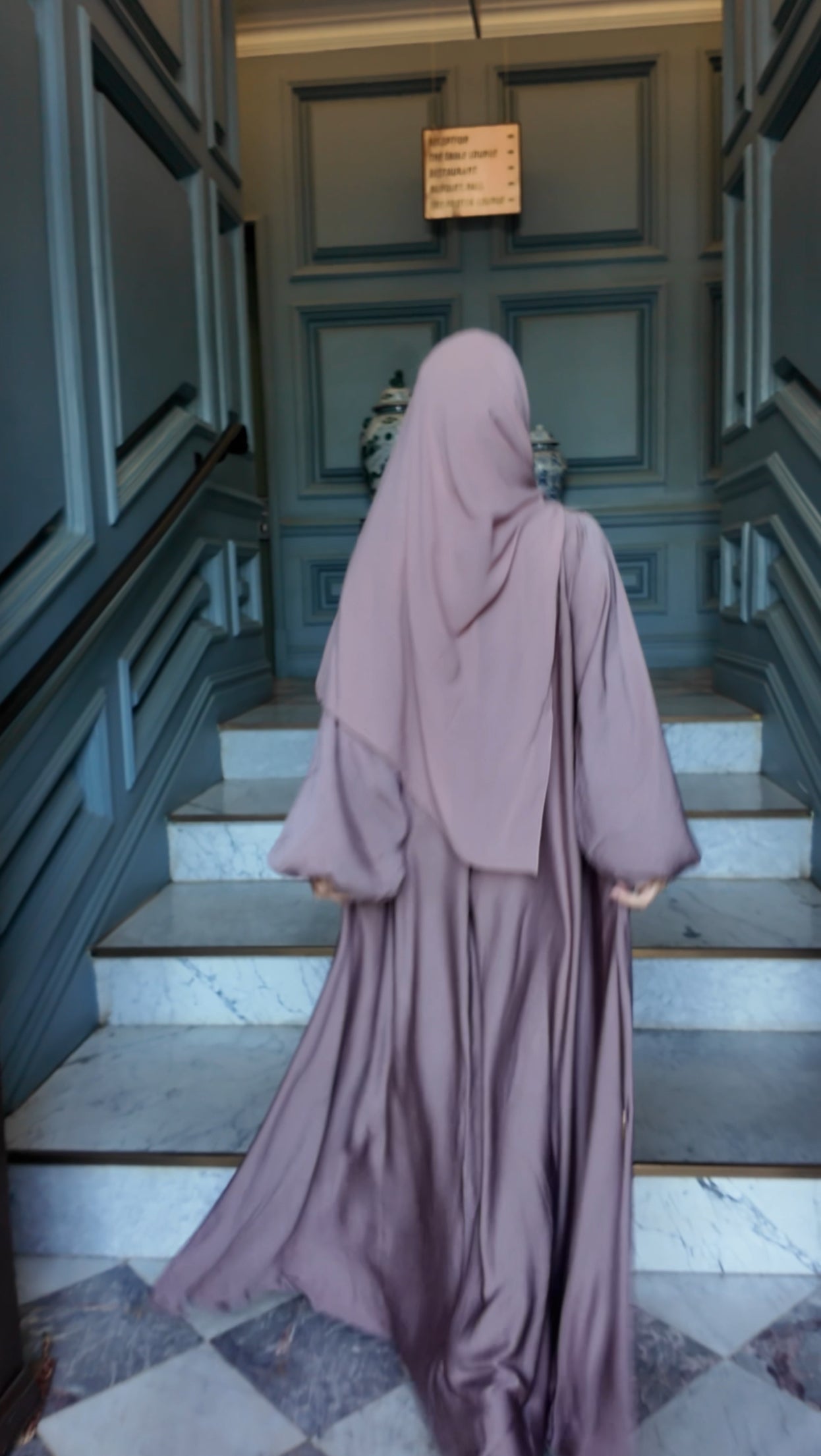 Latte flow Abayah with attached hijab