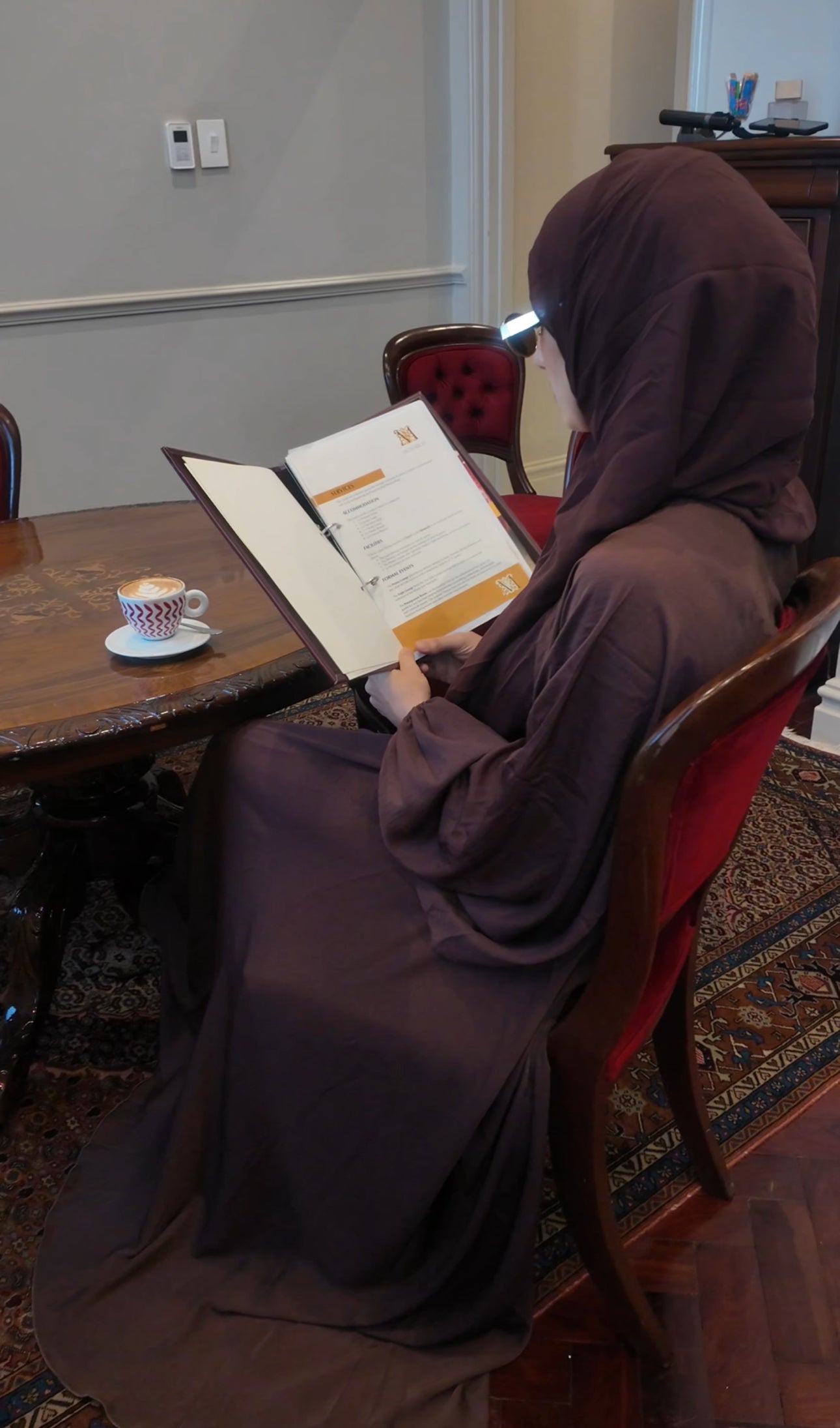 Chestnut Brown flow Abayah with attached hijab