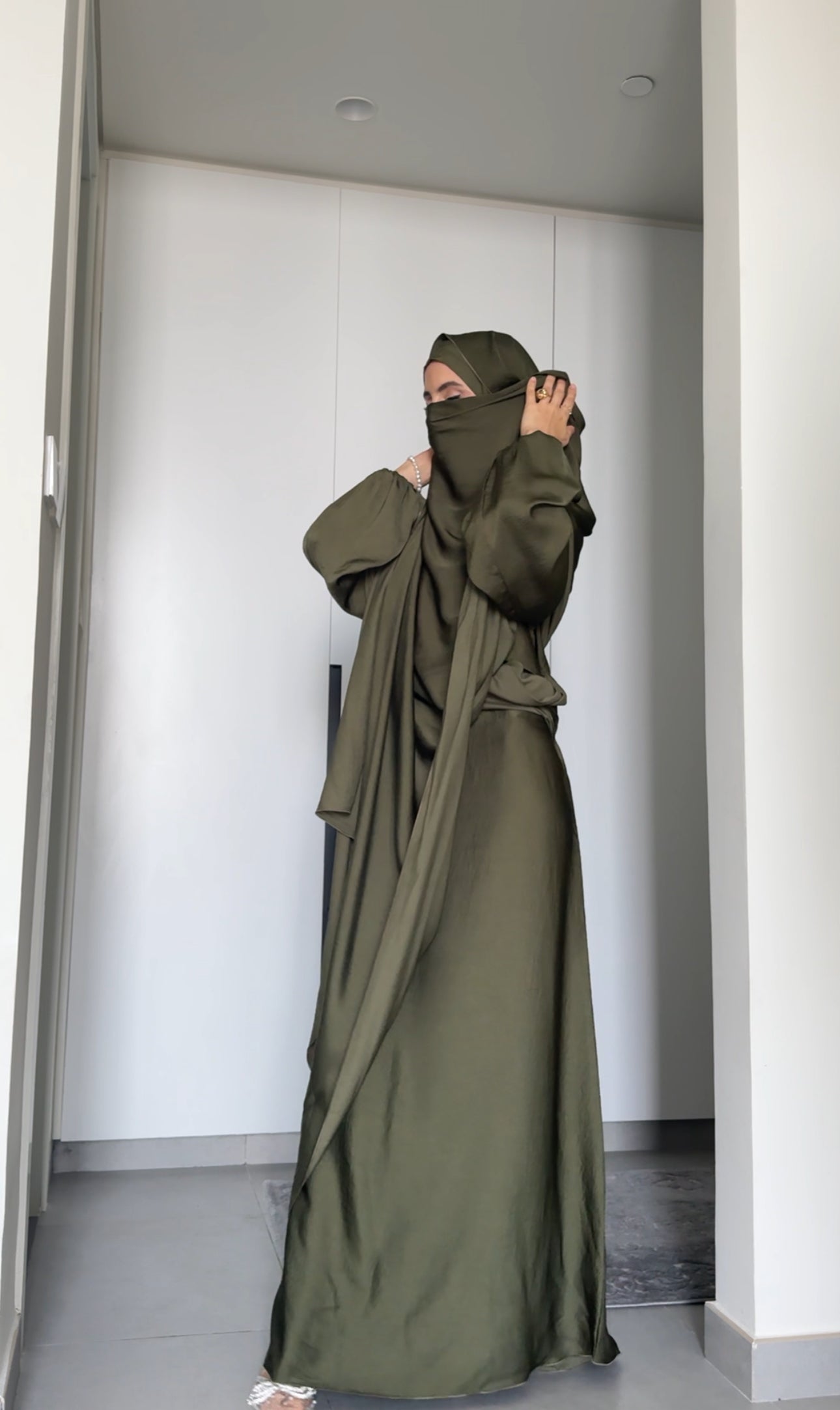 Army Green Long Scarf Abayah