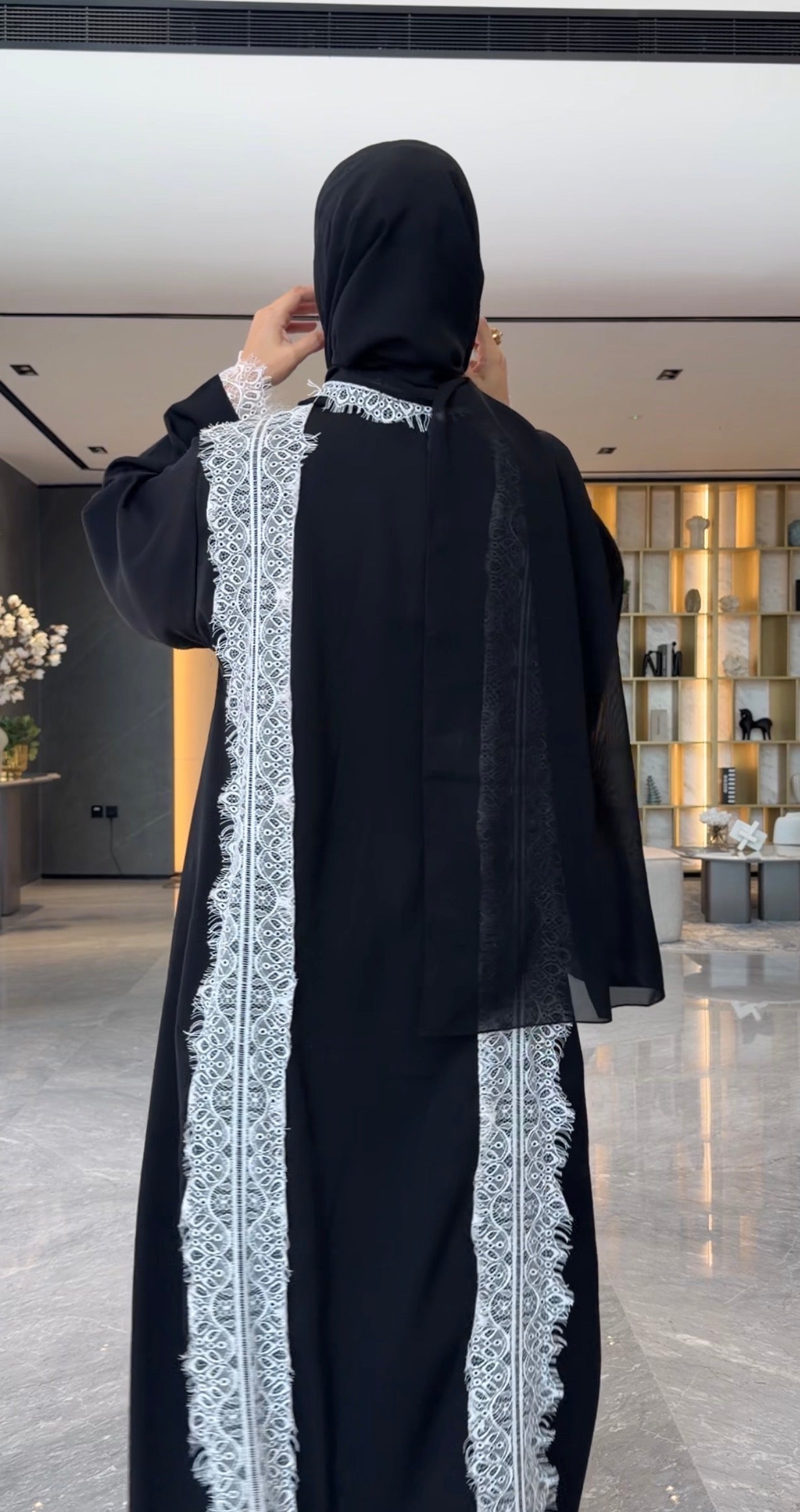 White Lace Abayah Style 2