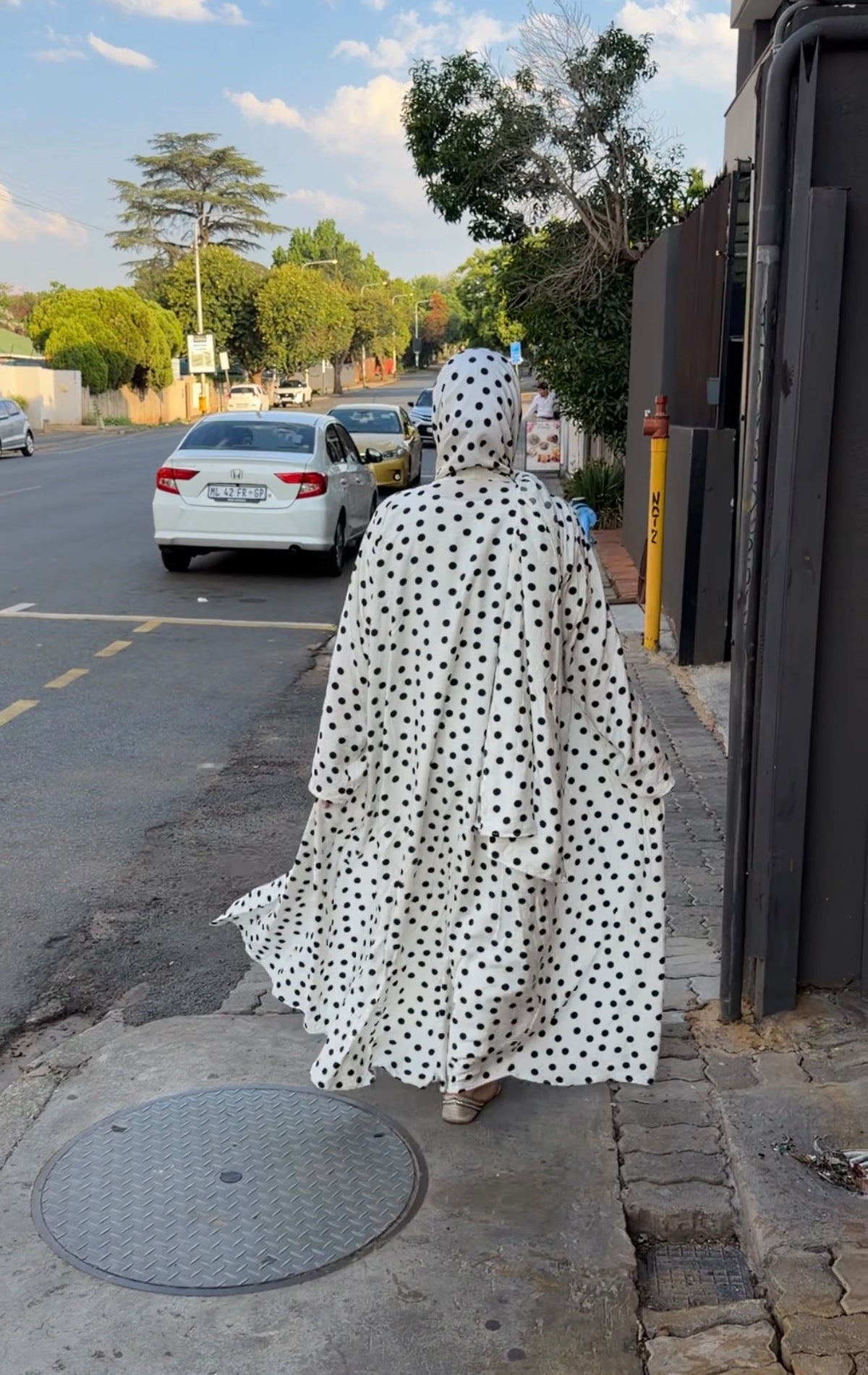 Polka dot abayah