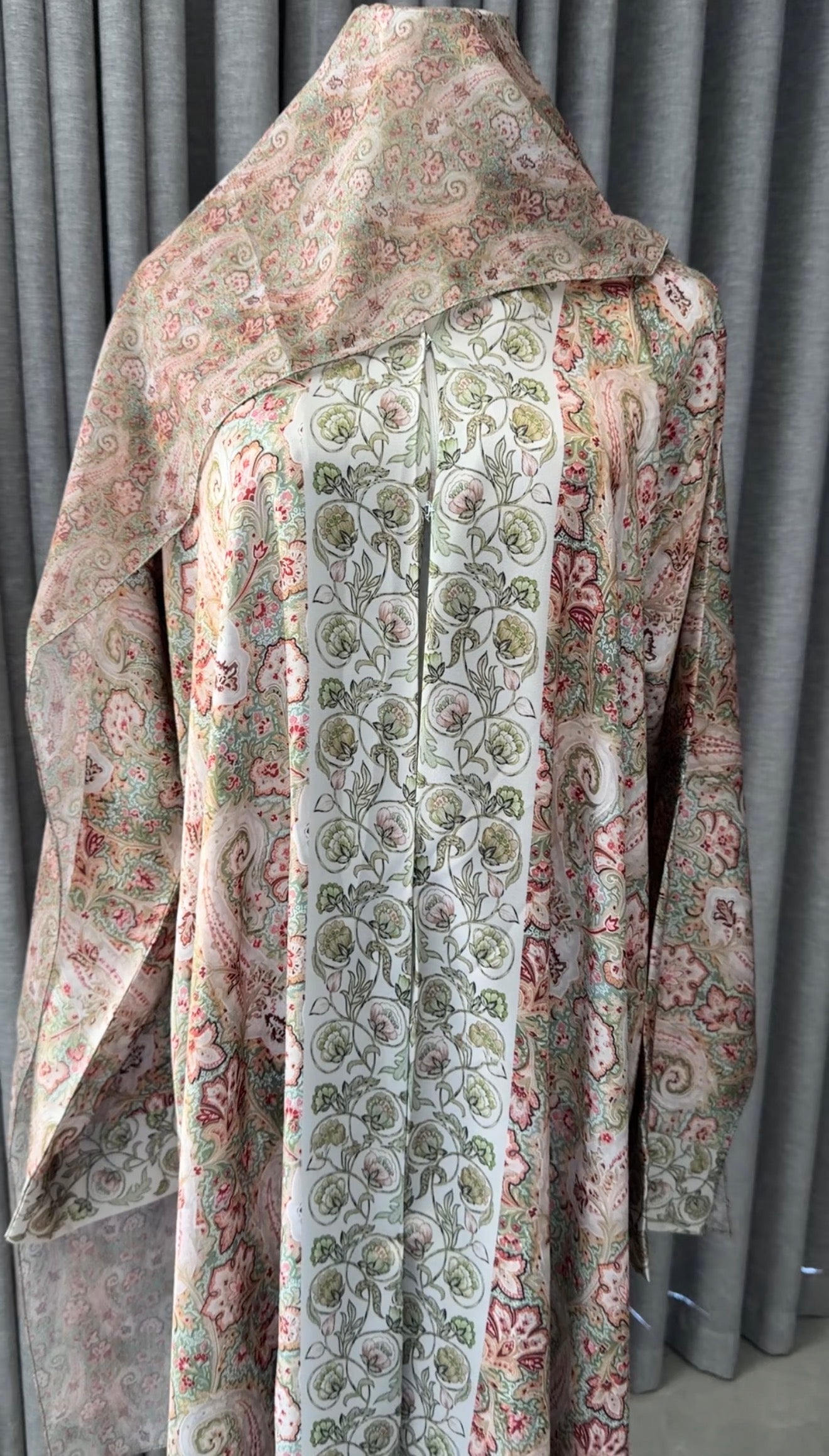 Green and Brown Floral Abayah