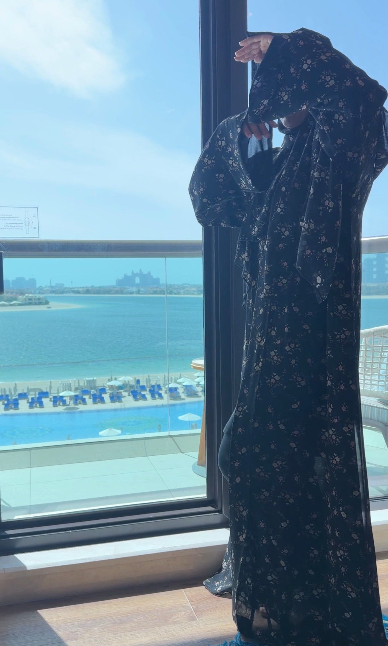 Black printed abayah