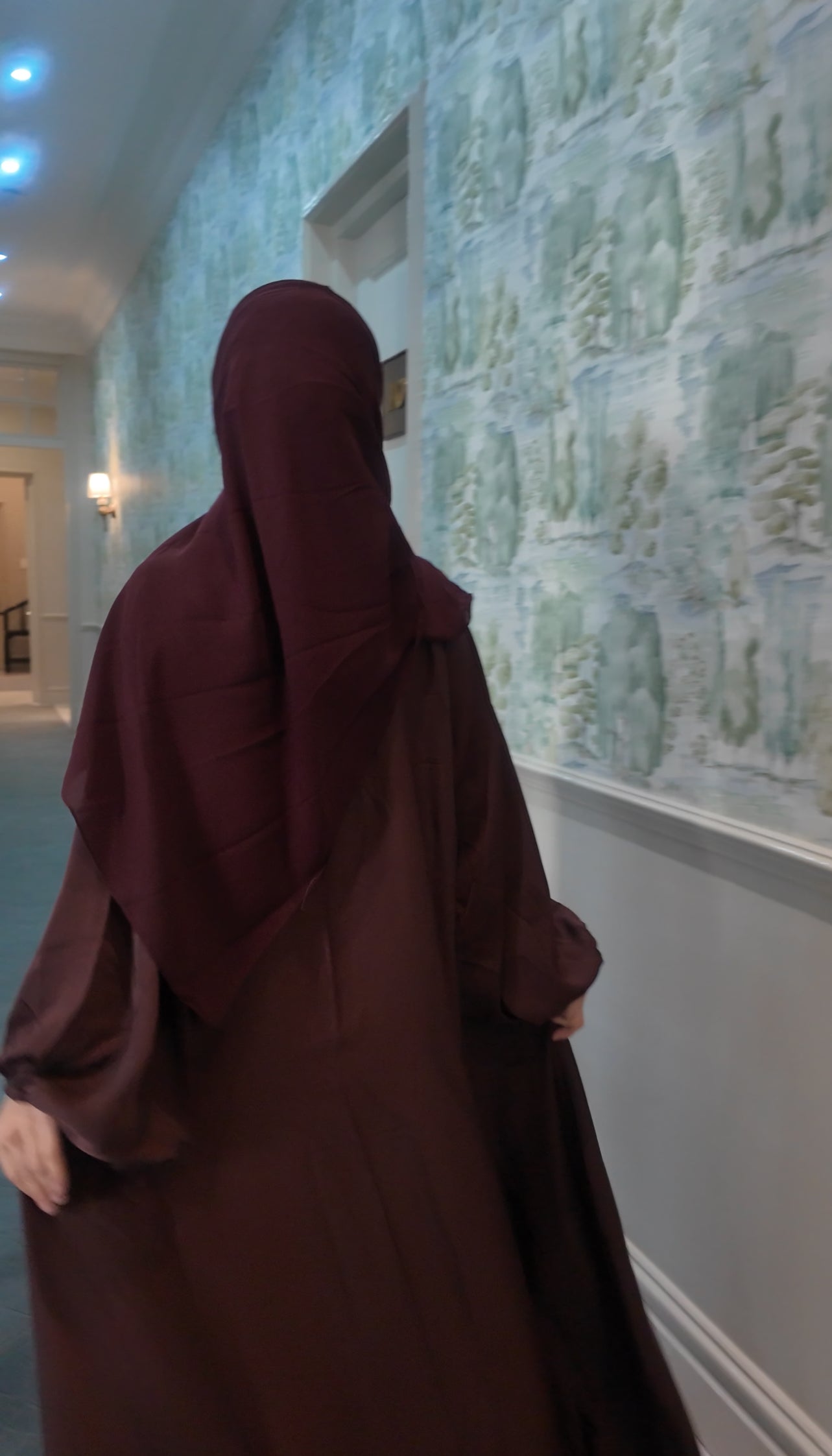 Chestnut Brown flow Abayah with attached hijab