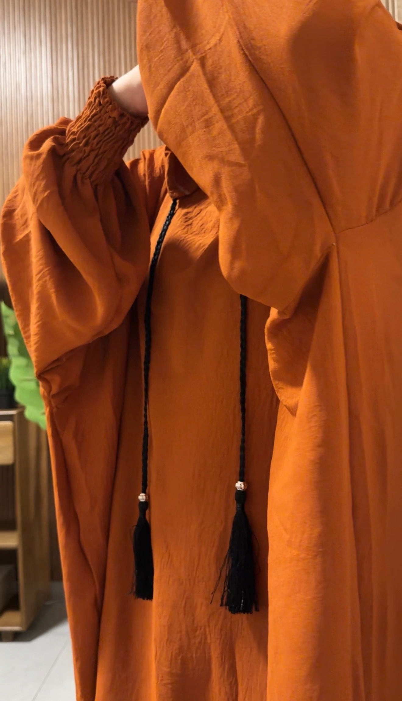 Orange burqa with no dots