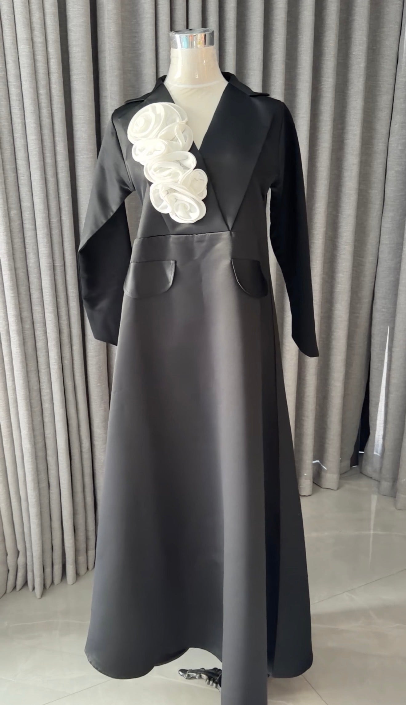 White floral Abayah dress