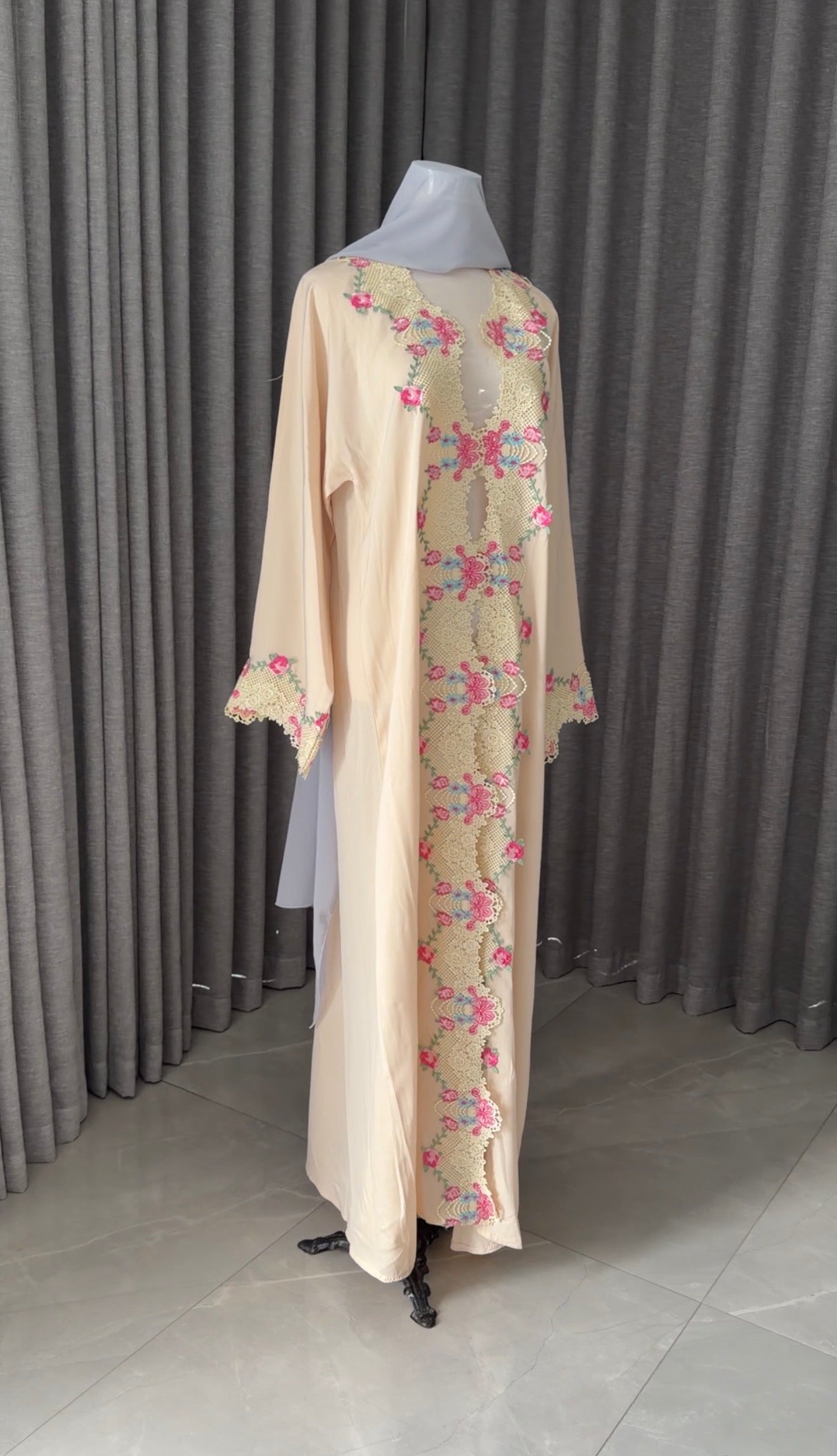 Beige Lace Abayah