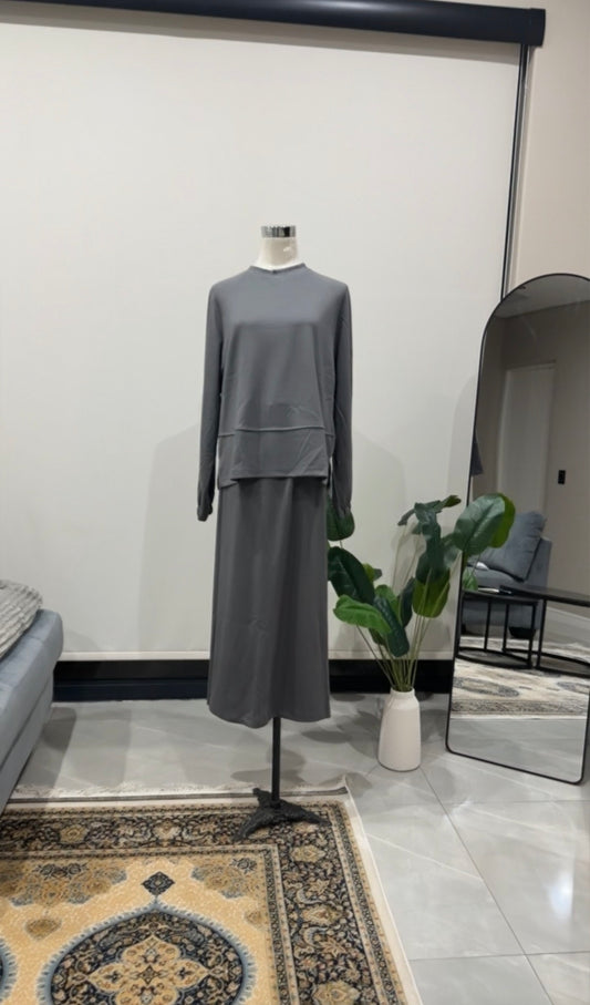 Light Grey Skirt Set