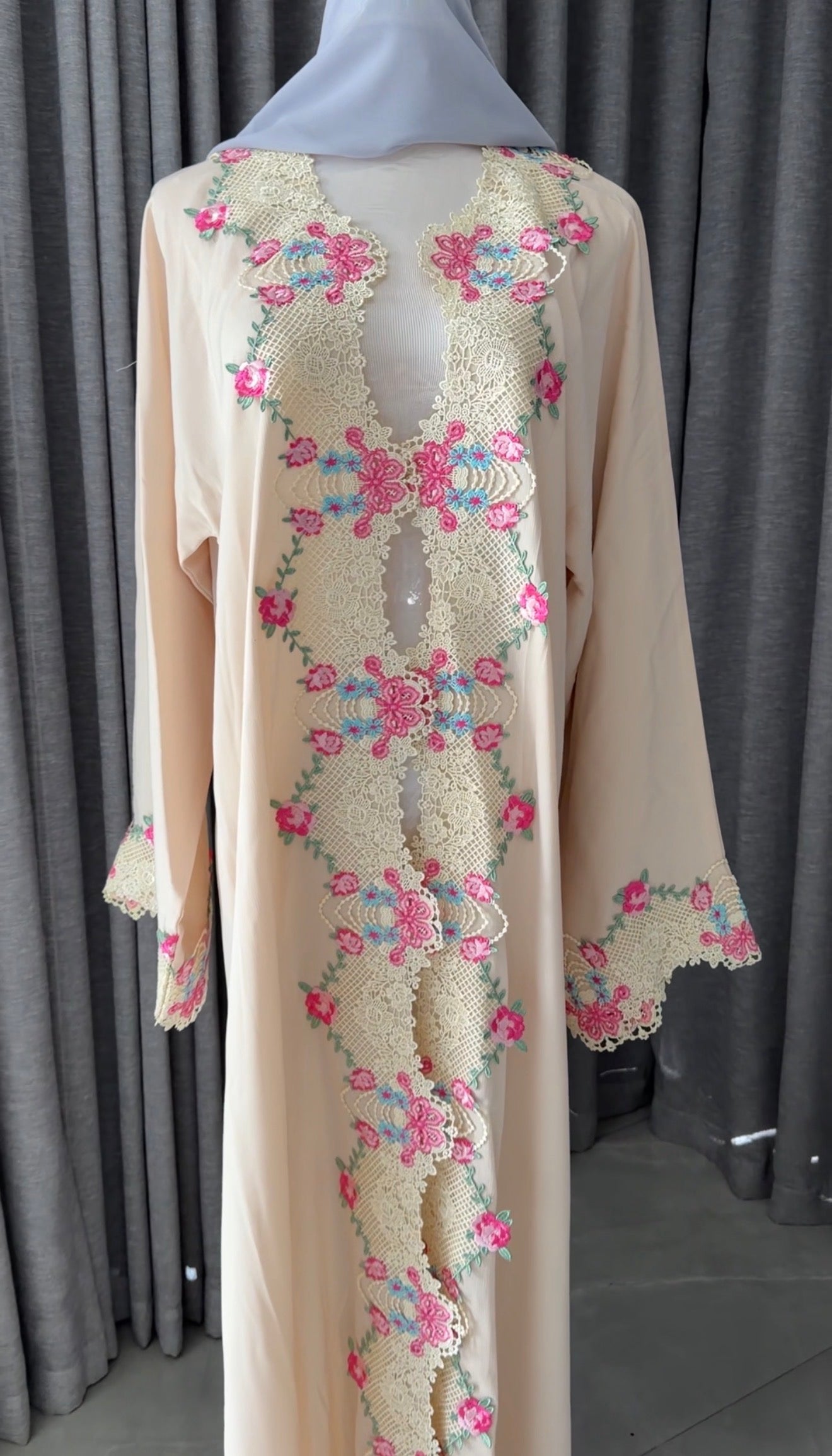 Beige Lace Abayah