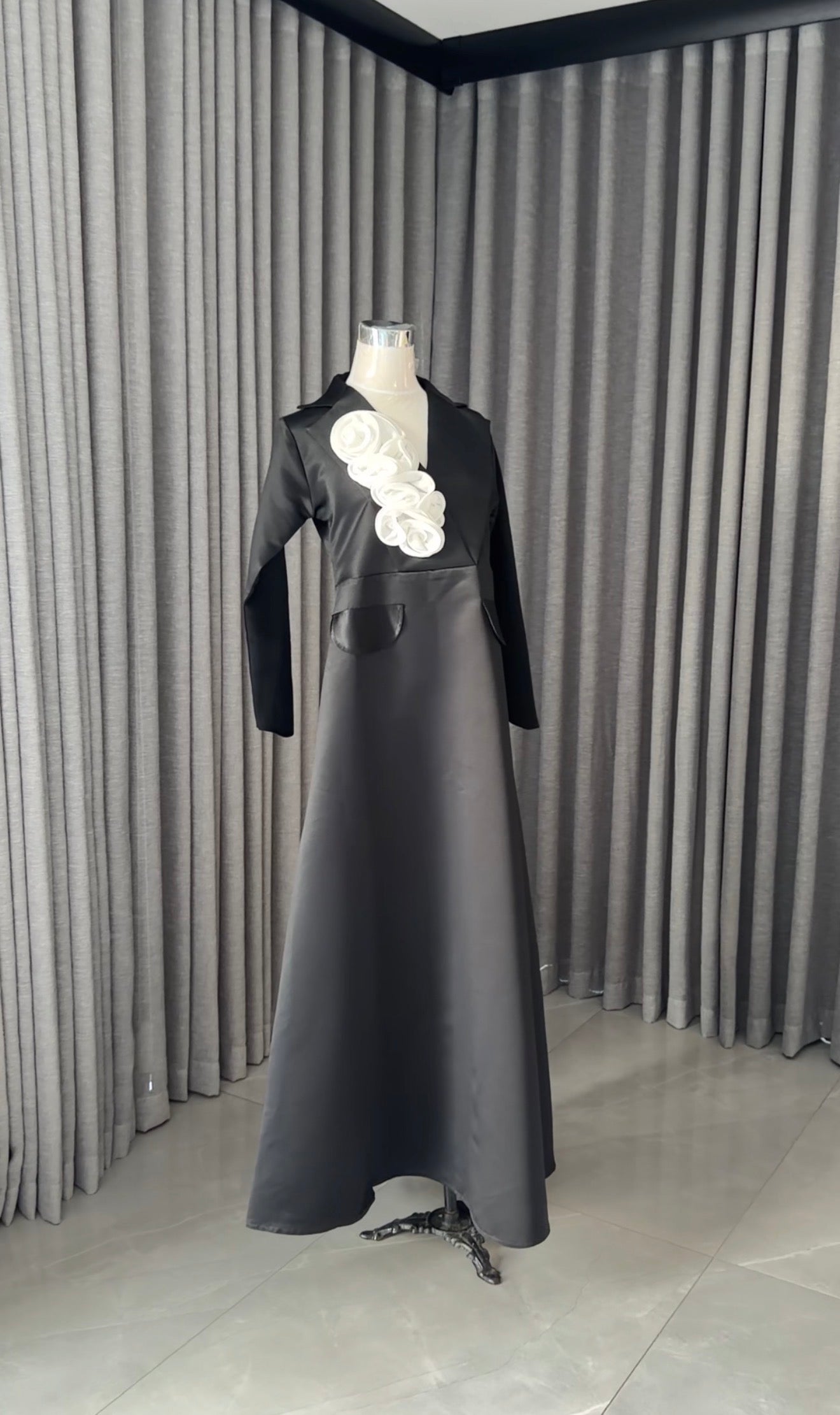White floral Abayah dress