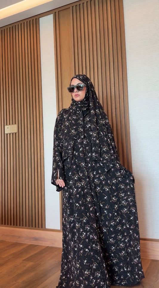 Black printed abayah