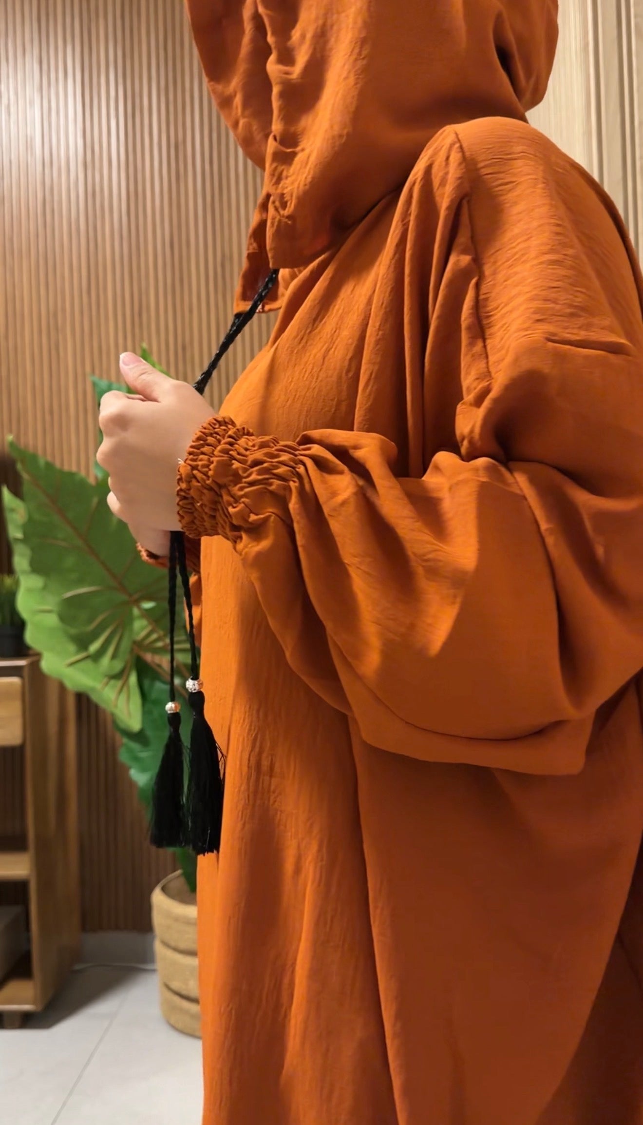 Orange burqa with no dots