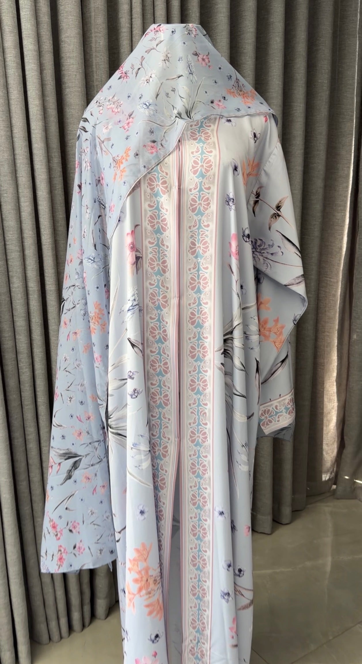 Baby Blue Floral Abayah