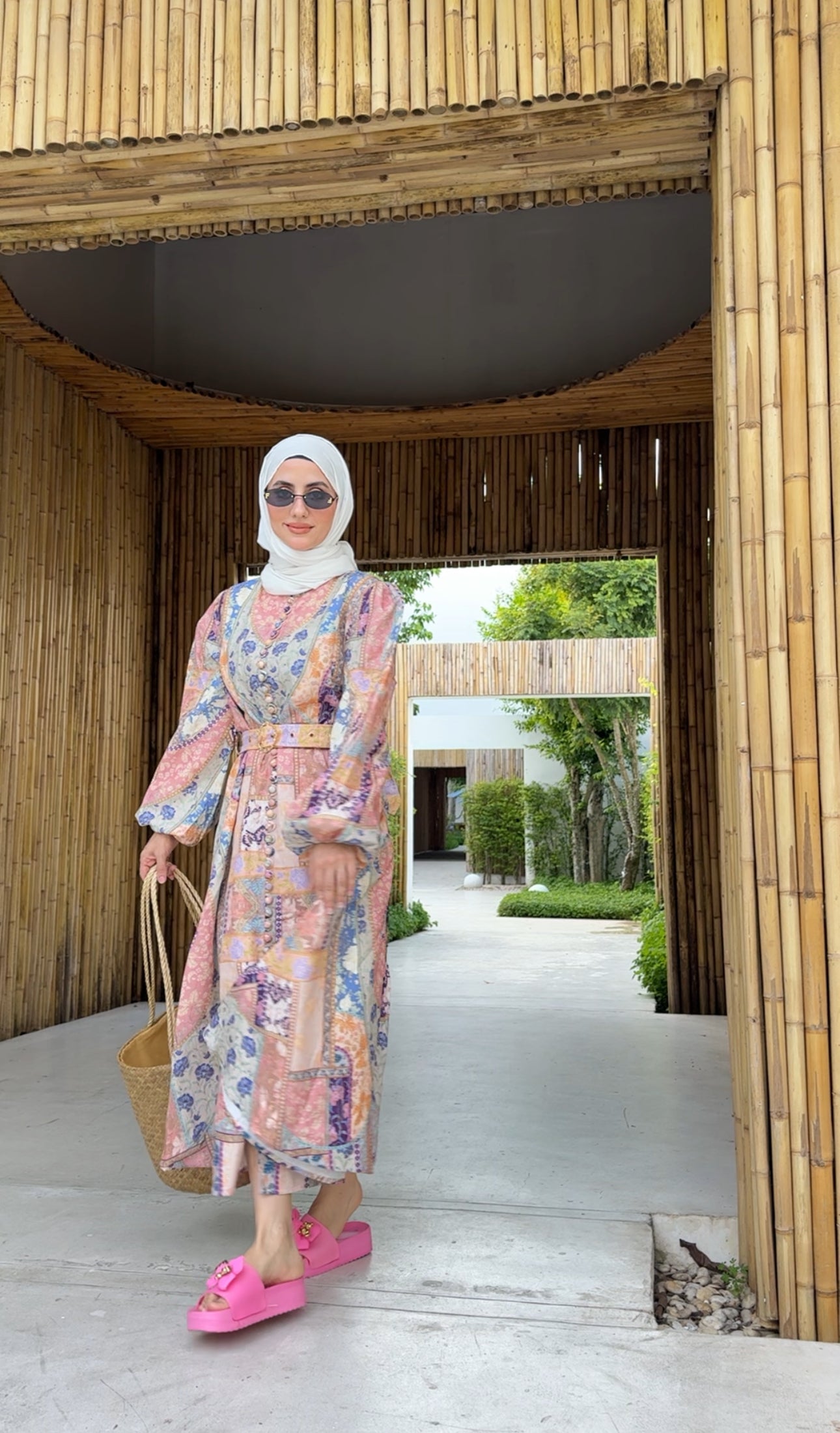 Coral, blue and other colours Eid dress