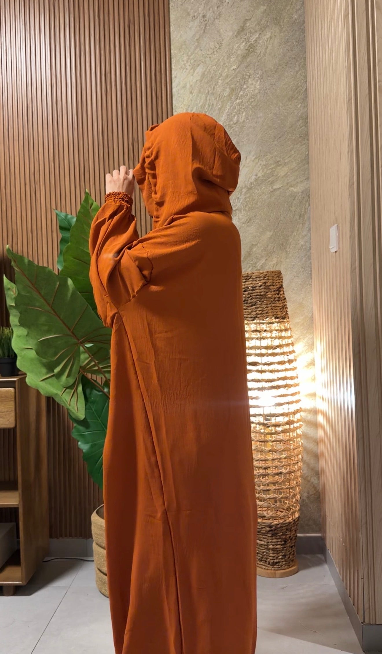 Orange burqa with no dots